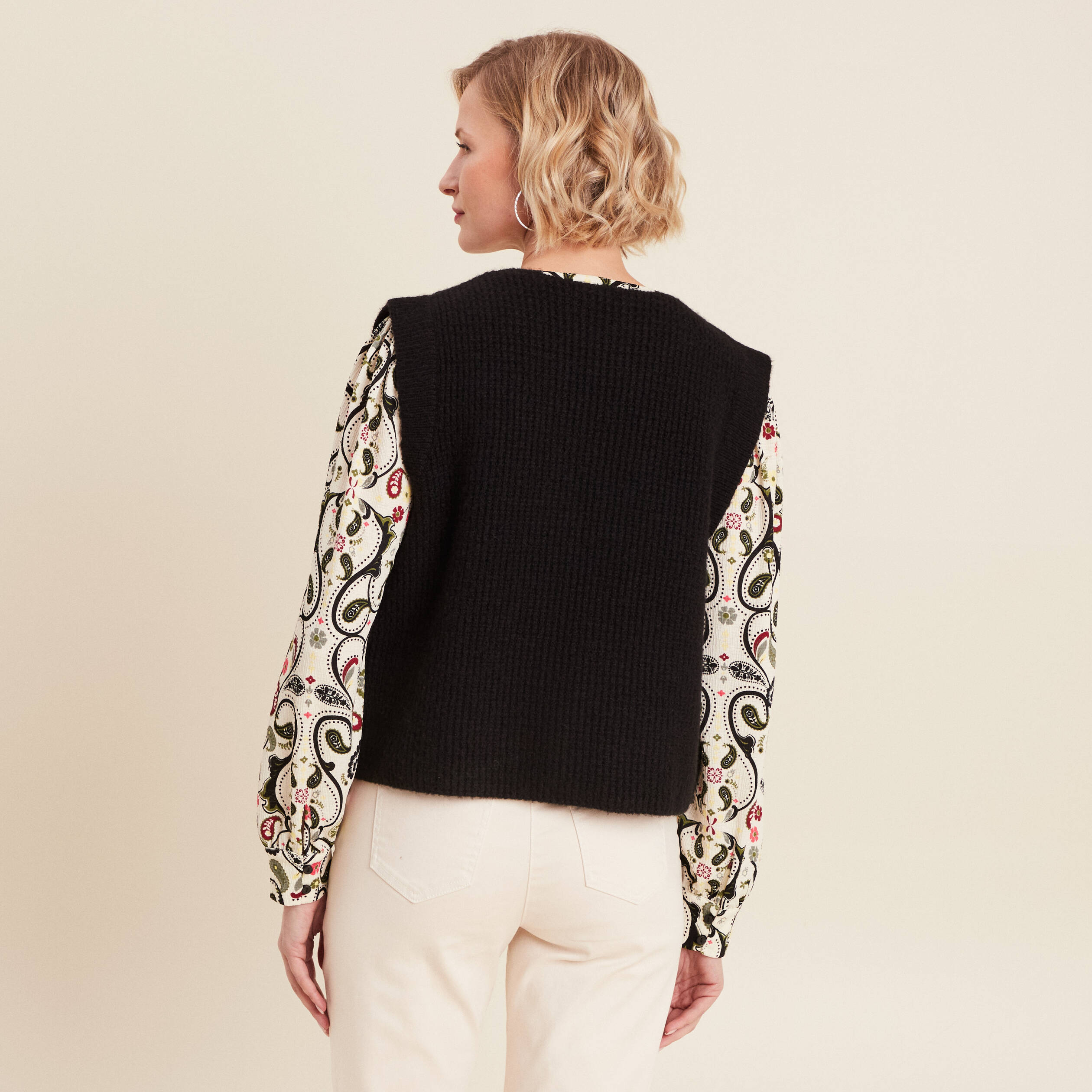 Gilet sans manches noir femme