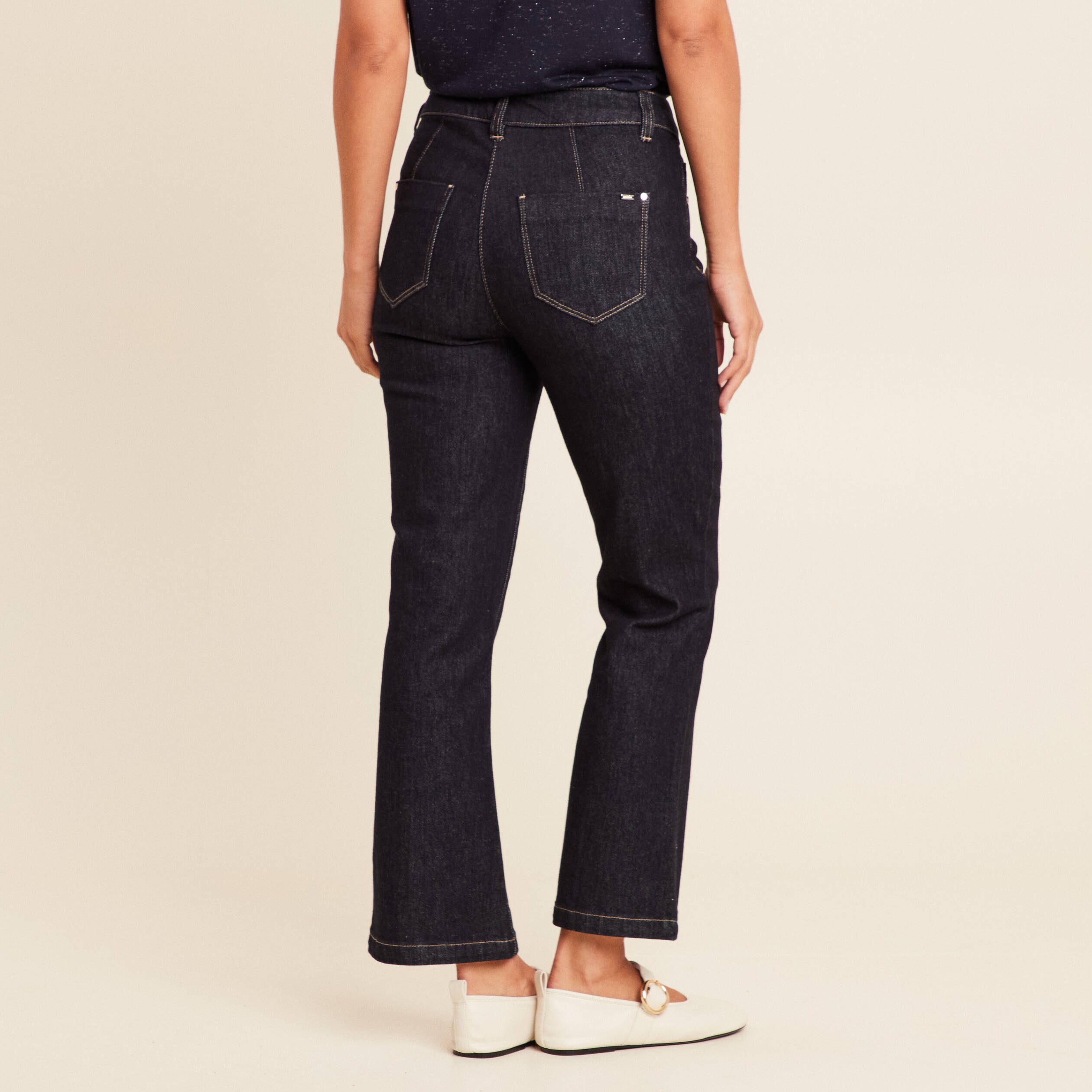 pantalon bootcut 78eme taille haute denim brut femme pantalon bootcut 7/8ème taille haute denim brut femme