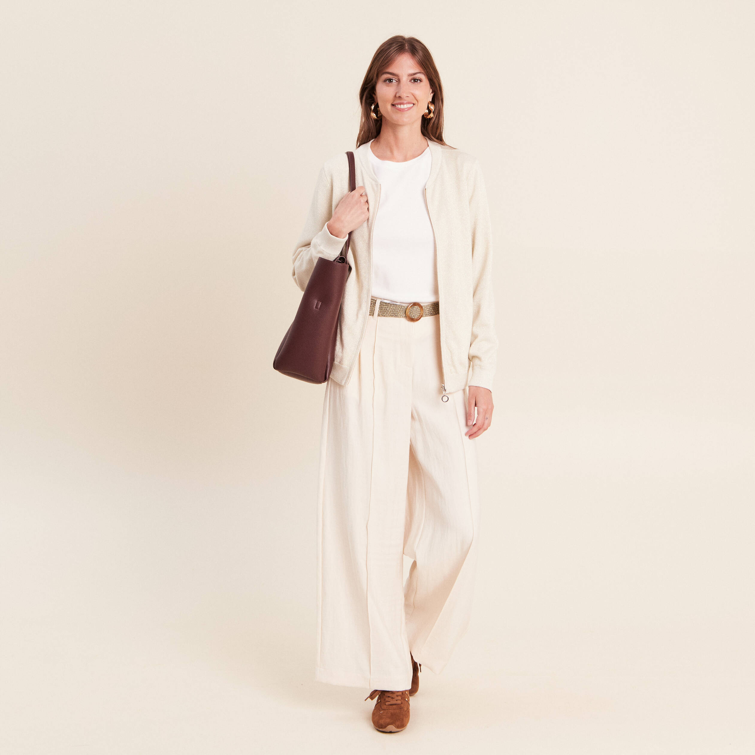 Gilet r&eacute;versible esprit bomber blanc femme