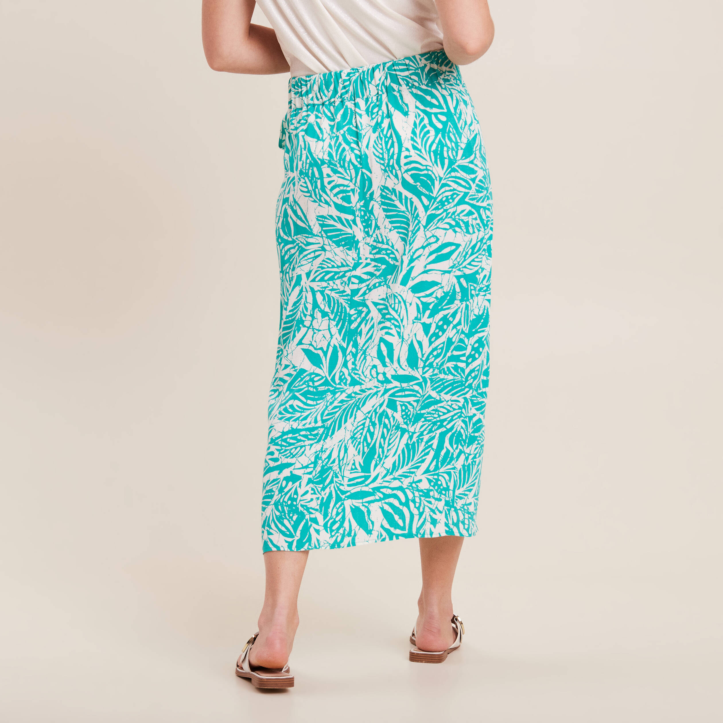 Jupe midi portefeuille satin vert émeraude femme