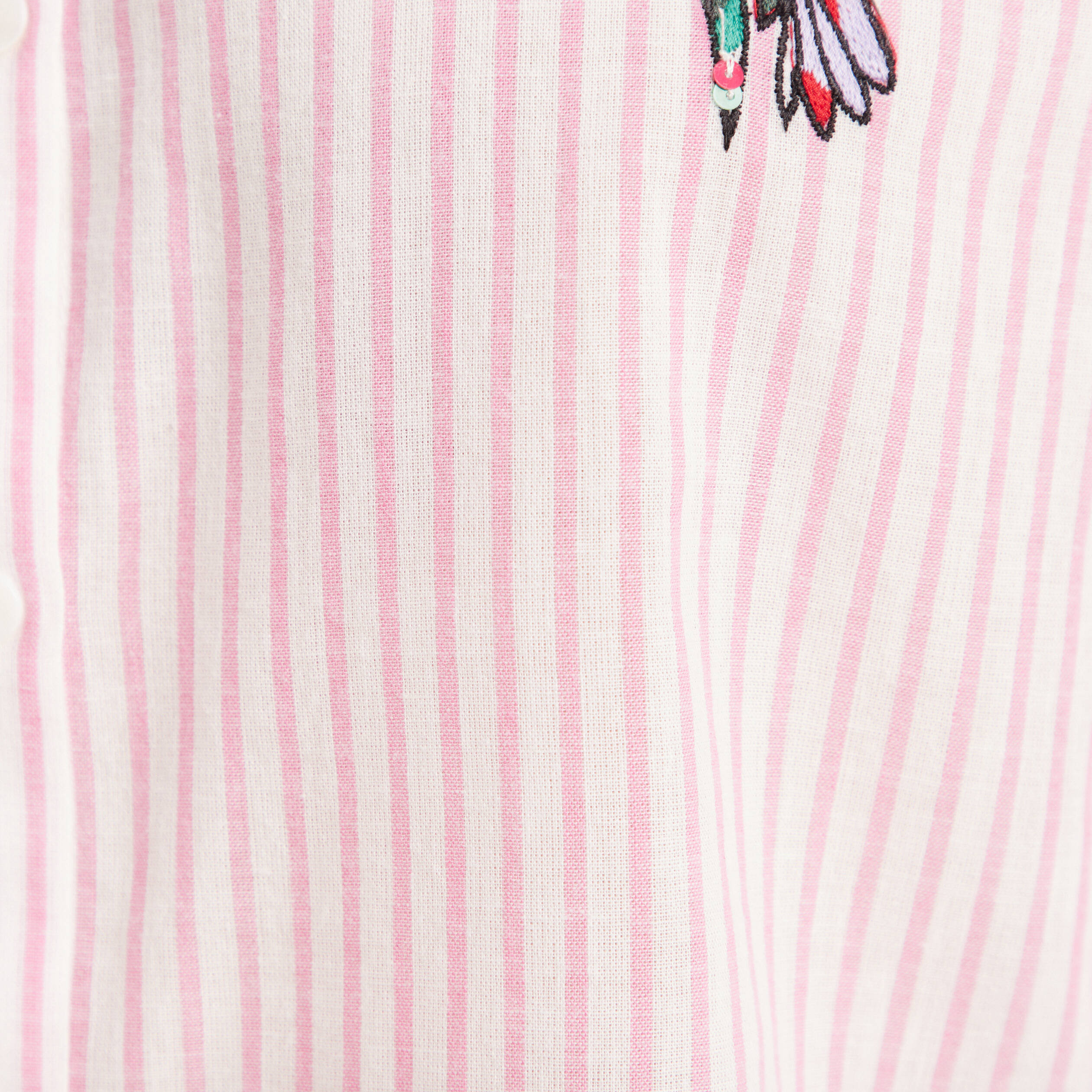 chemise droite mi longue en coton rose femme Chemise droite mi-longue en coton rose femme