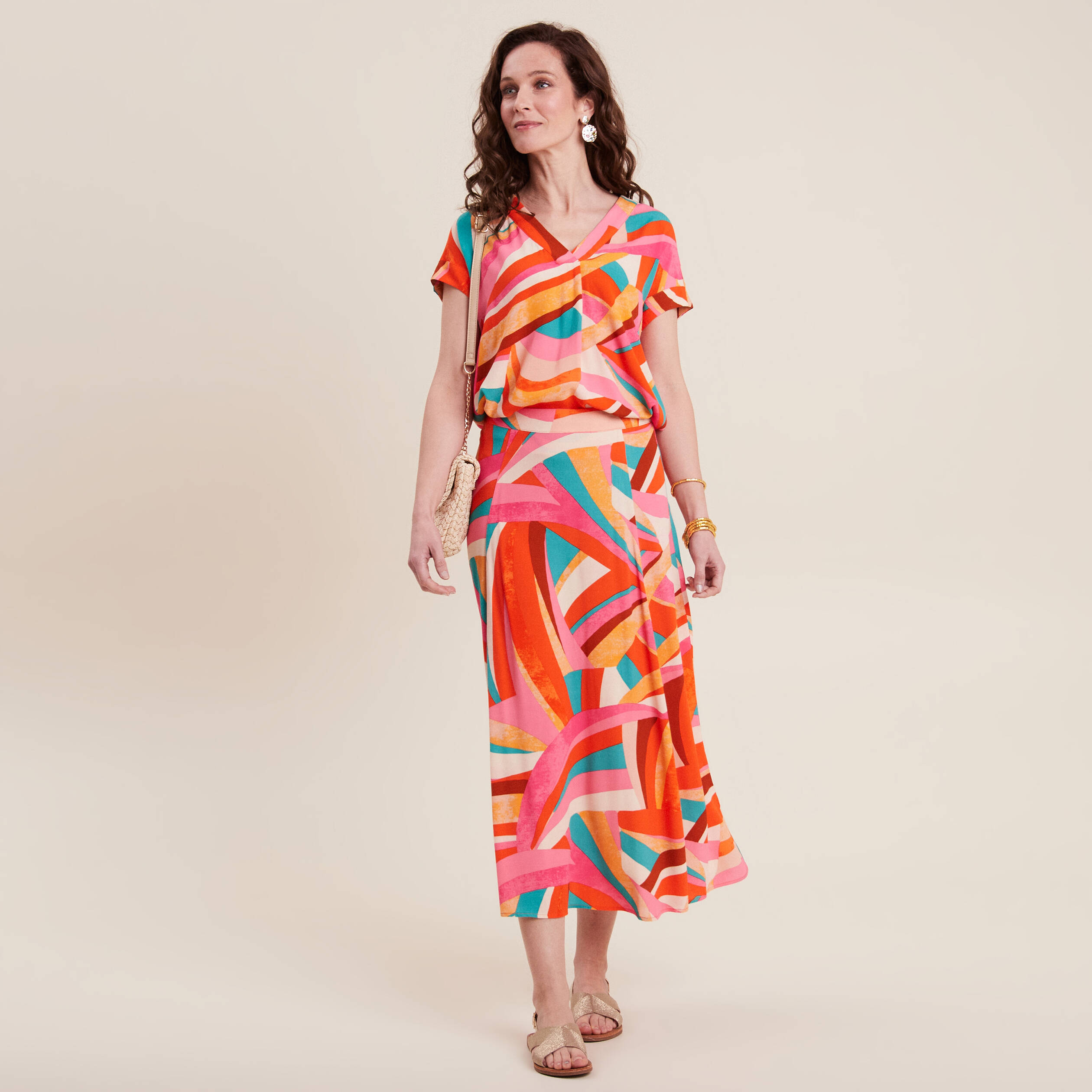 Jupe évasée multicolore