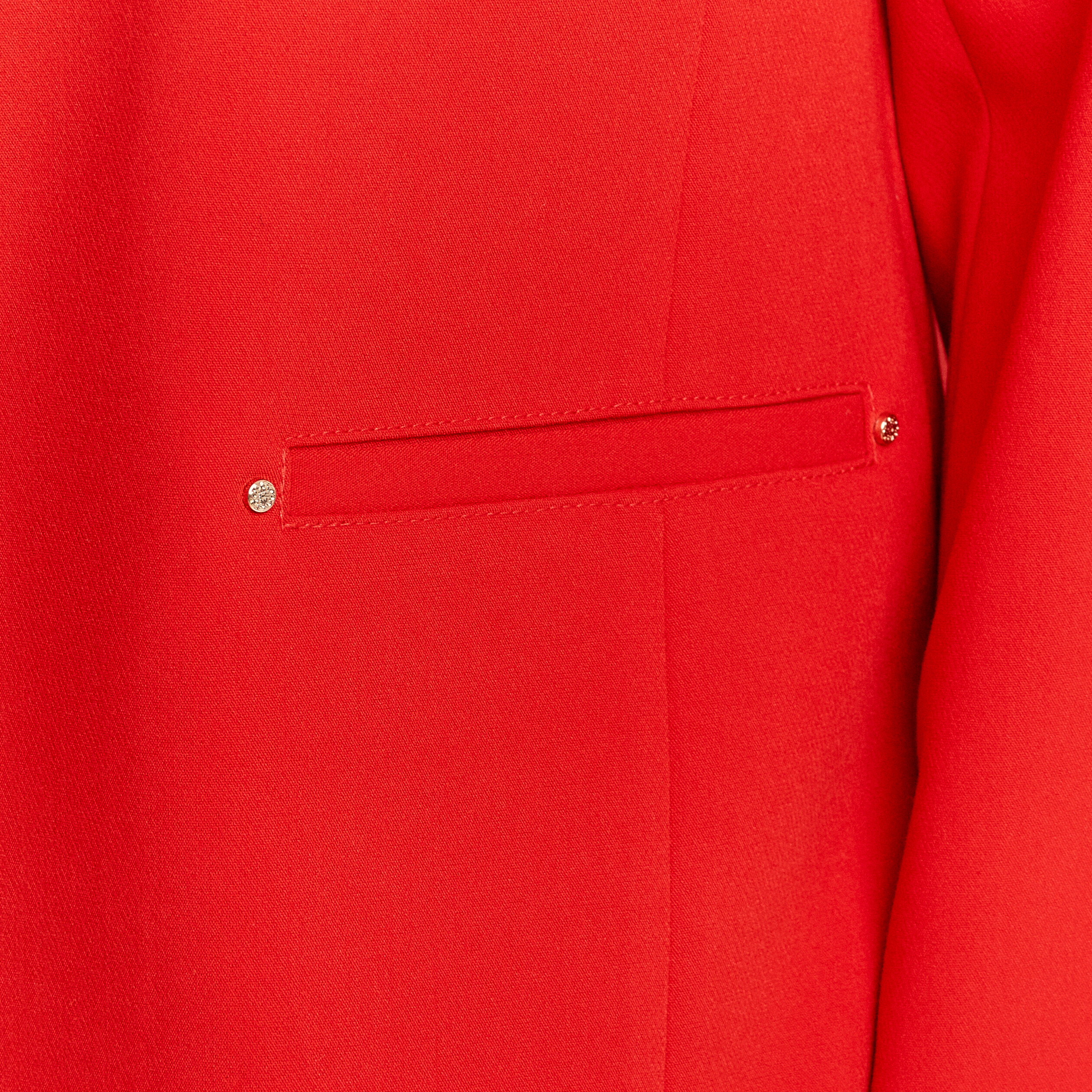 Veste city droite 1 bouton rouge femme