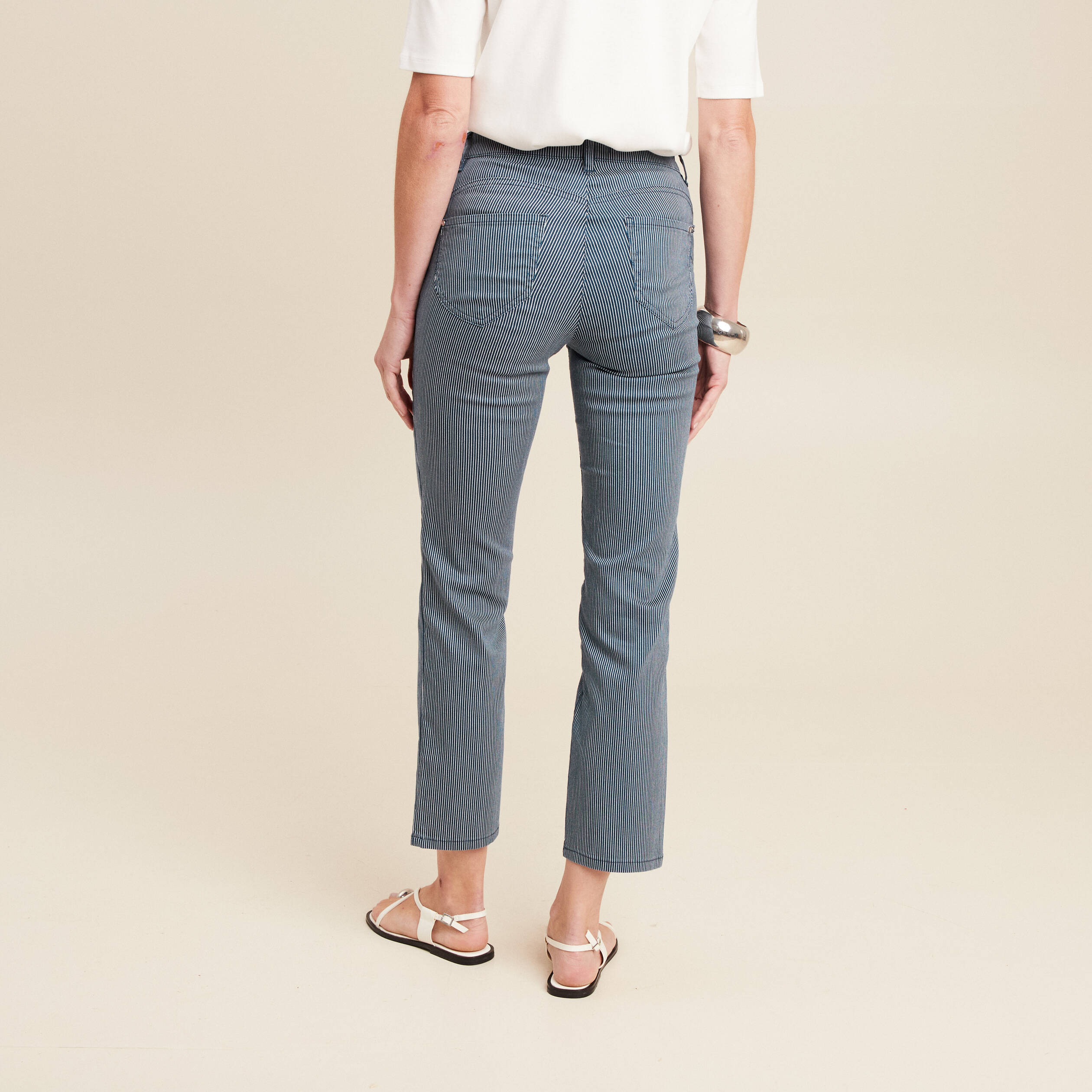 Pantalon magique Le L&eacute;ger coupe droite bleu marine femme