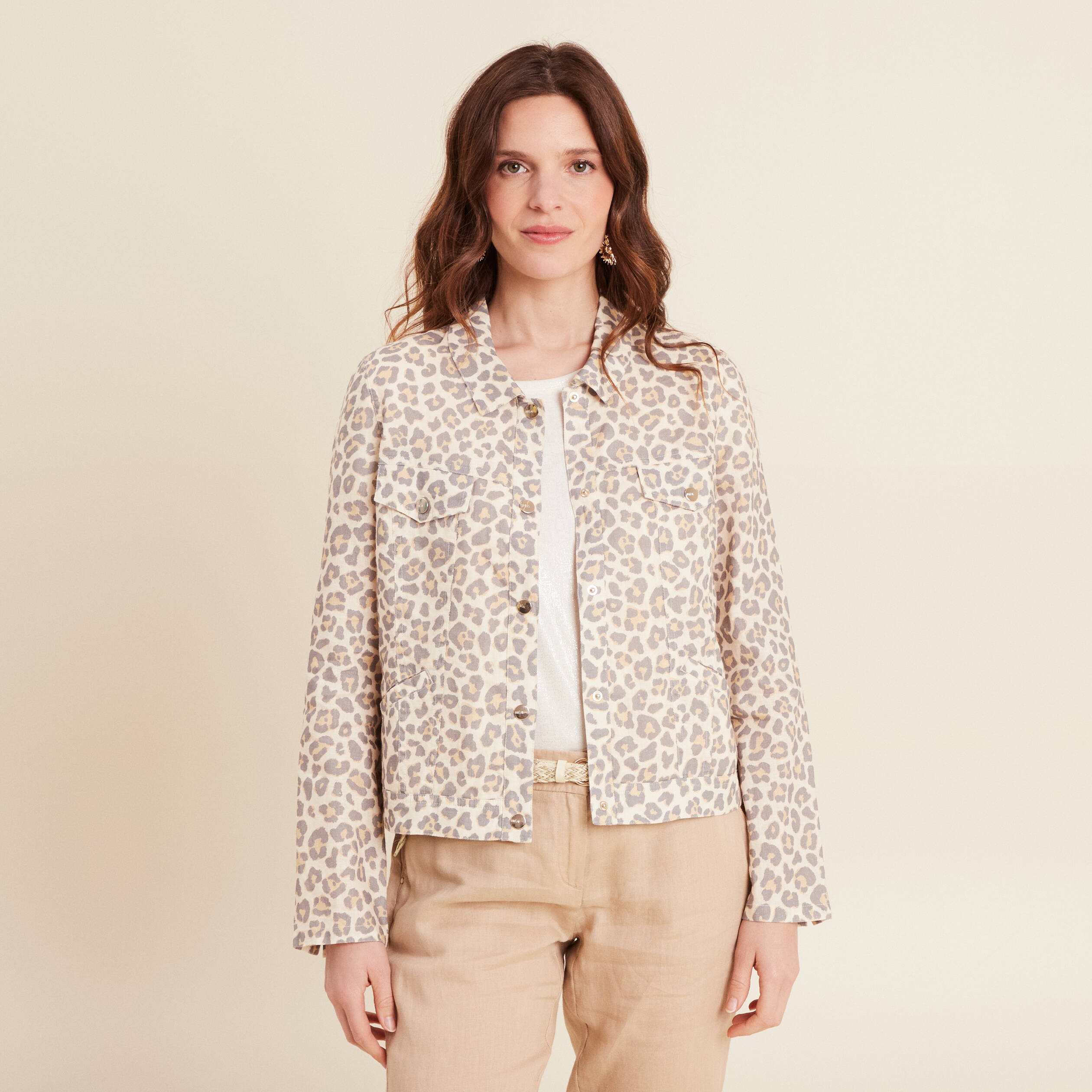 Veste boutonnée blanc femme