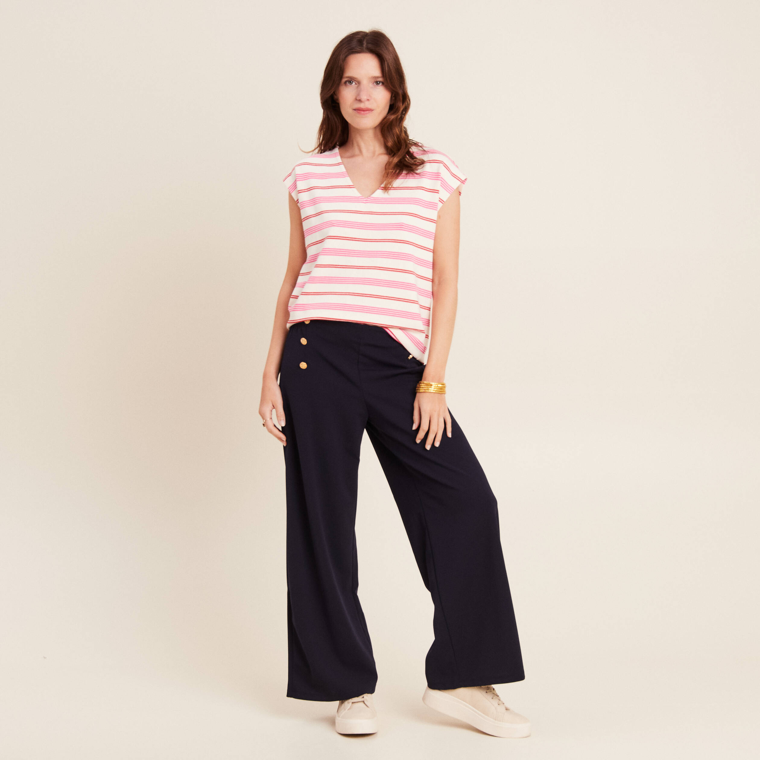 T-shirt manches courtes blanc femme