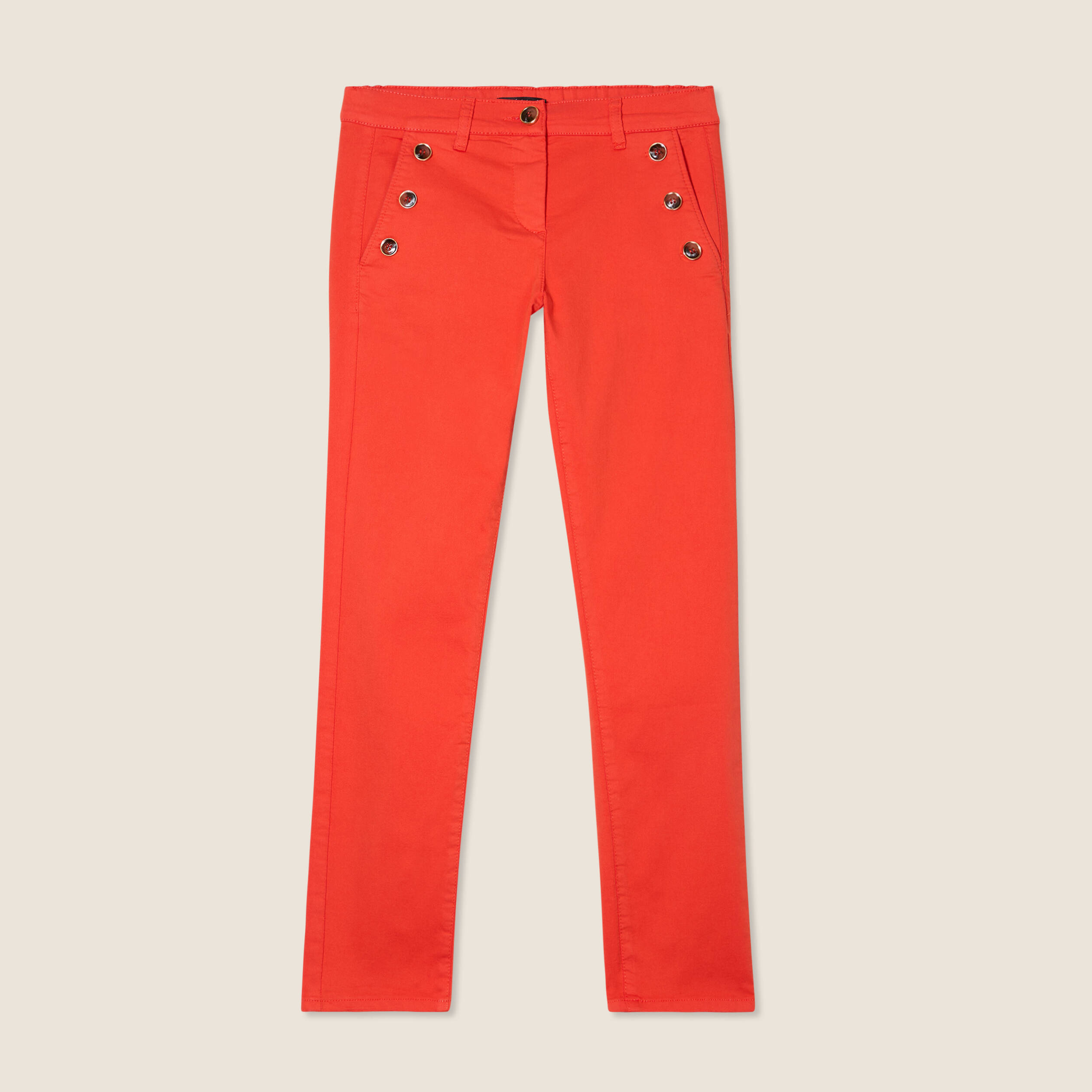 Pantalon ajusté 7/8ème orange foncé femme