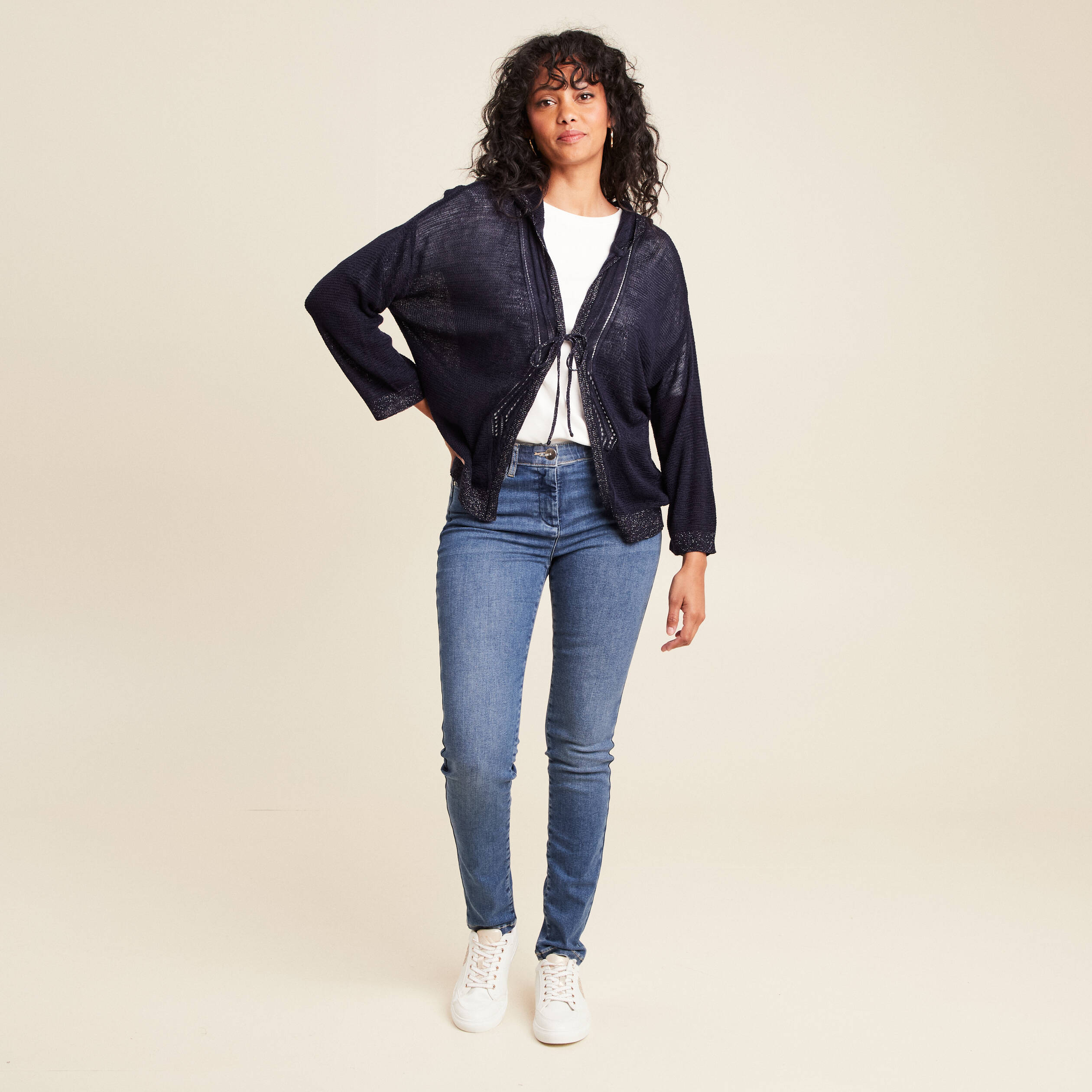 Jean magique L'Unique coupe ajust&eacute;e denim double stone femme