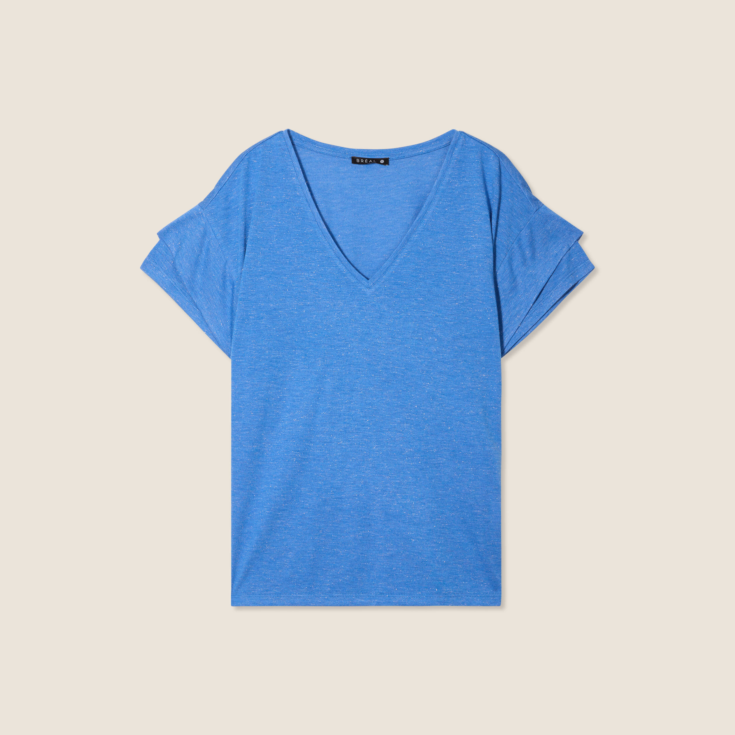 T-shirt manches courtes bleu femme