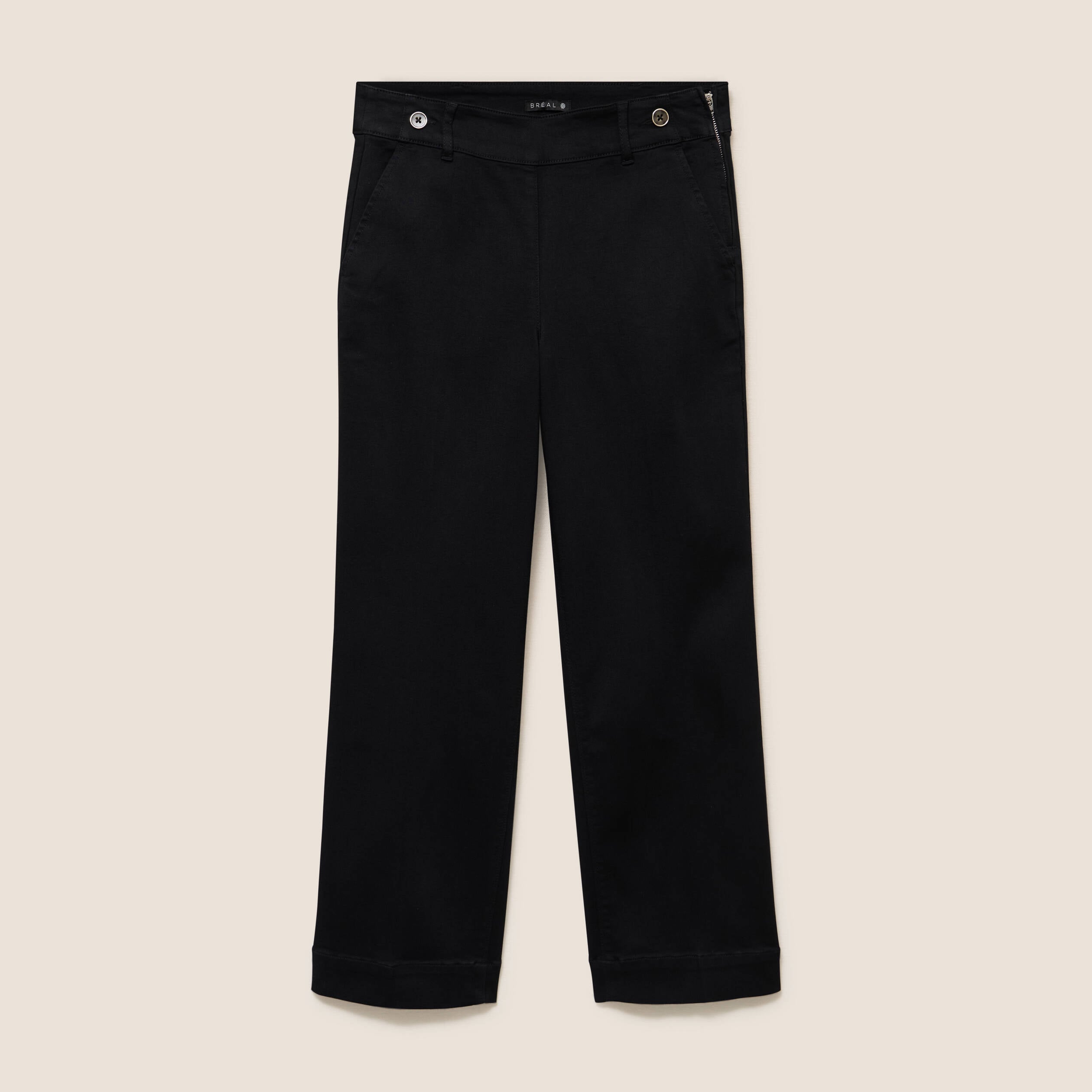 Jean large noir femme