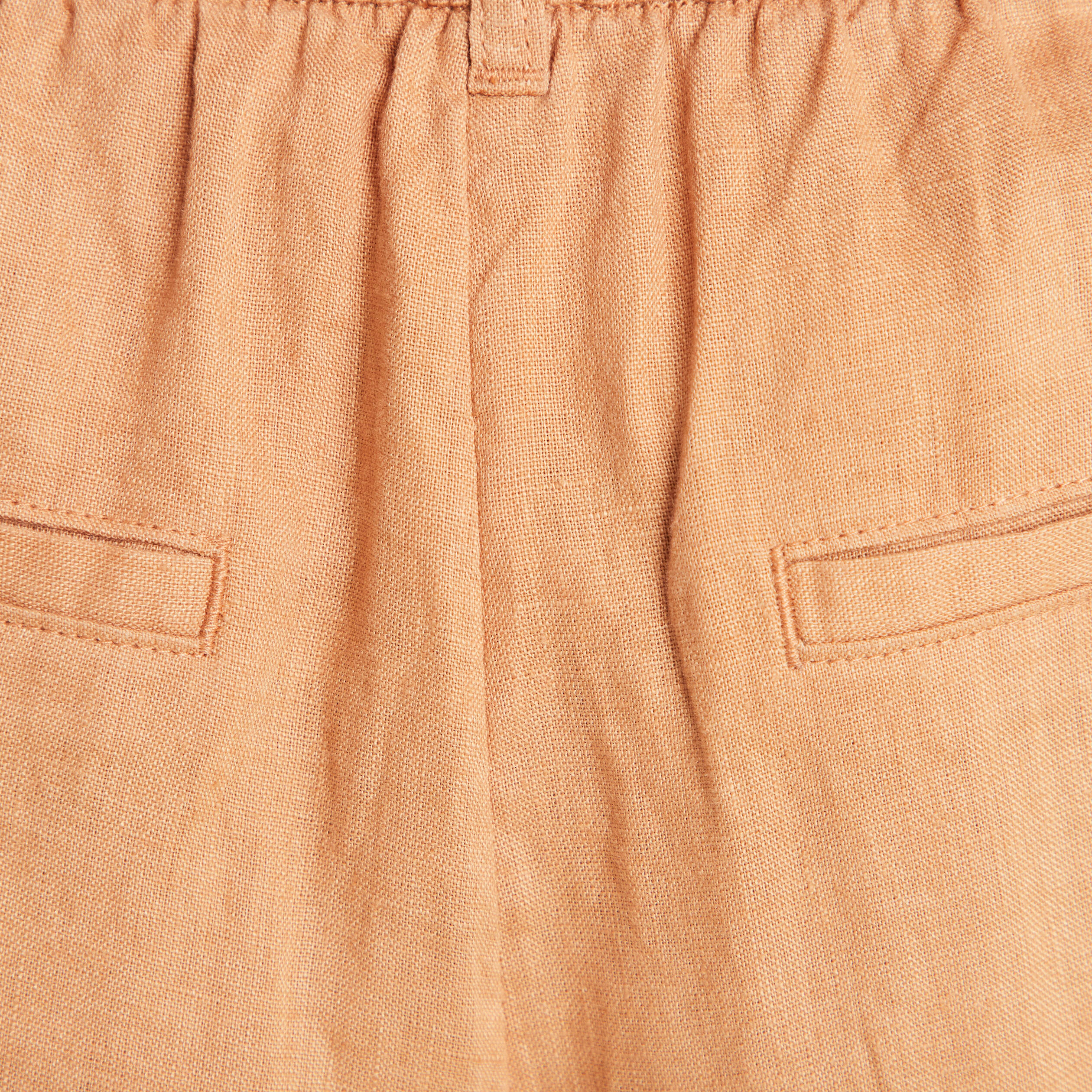 Pantalon coupe large fluide taille haute beige femme