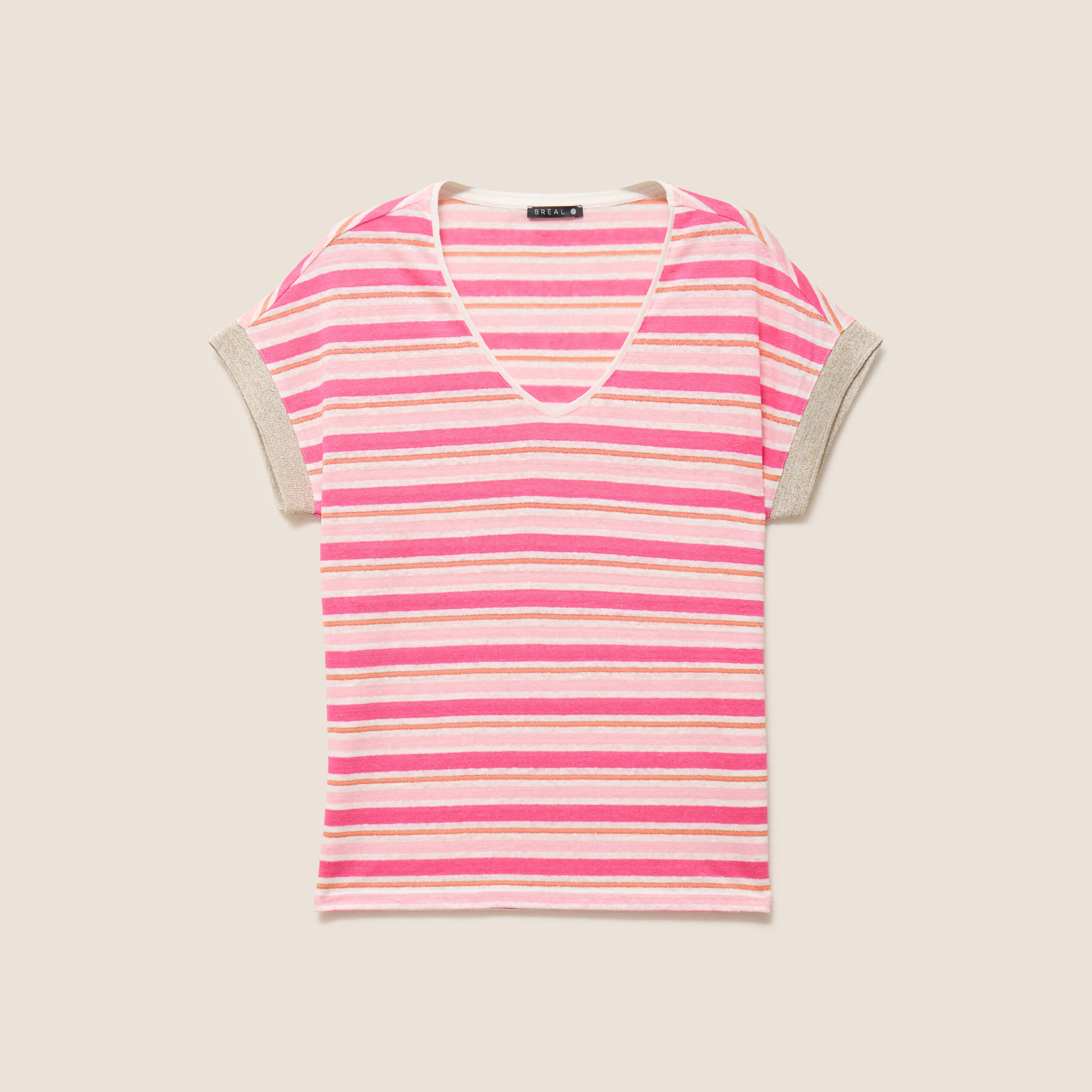 T-shirt manches courtes rose femme