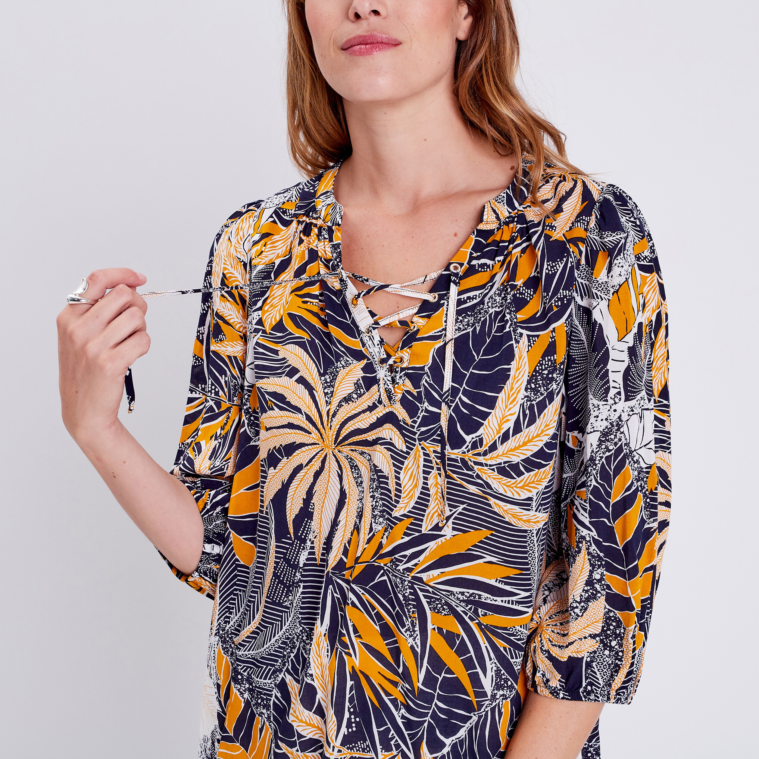 Blouse manches 3/4 blanc femme