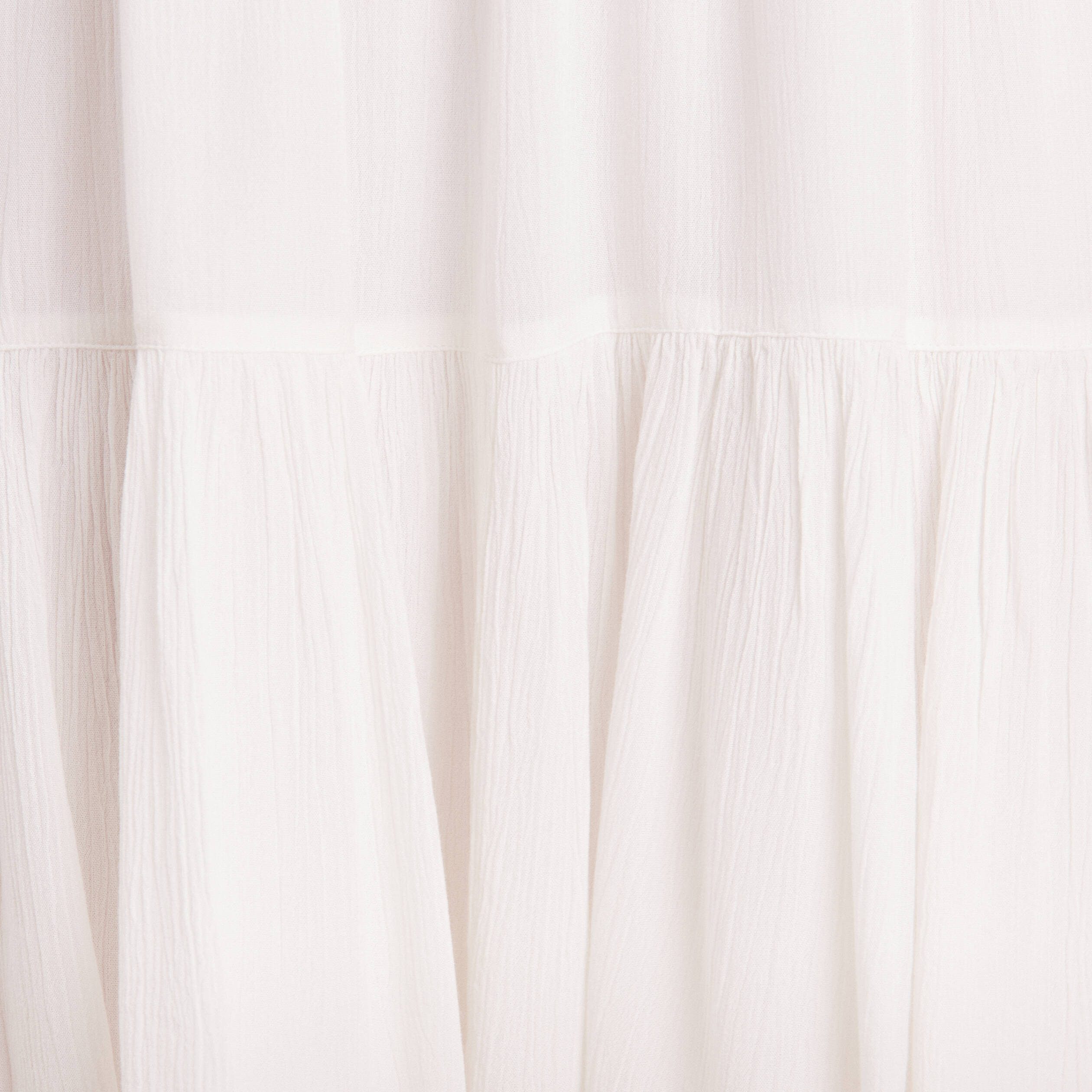 Robe évasée oeillets et clous ecru femme
