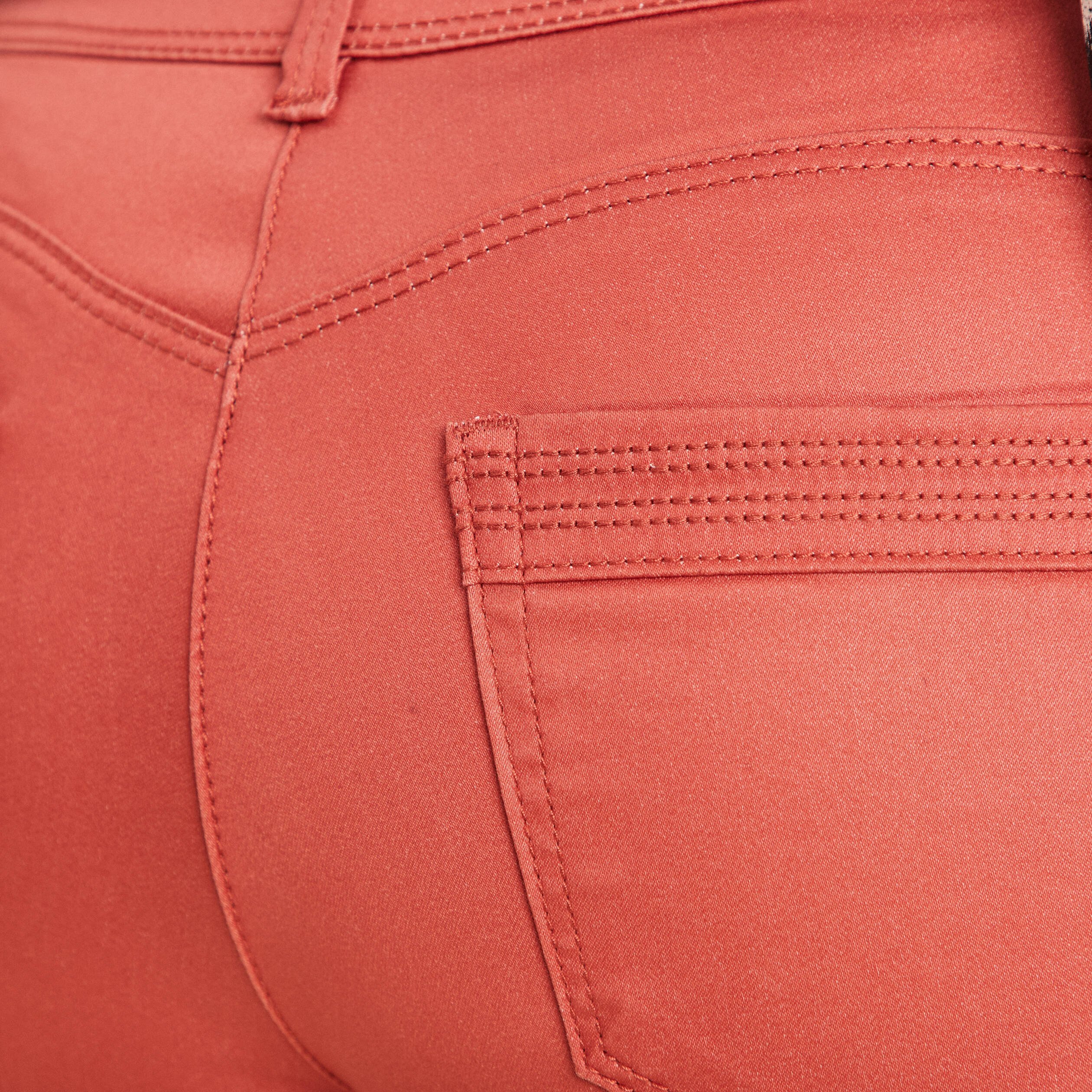 Pantalon enduit rose hot sale
