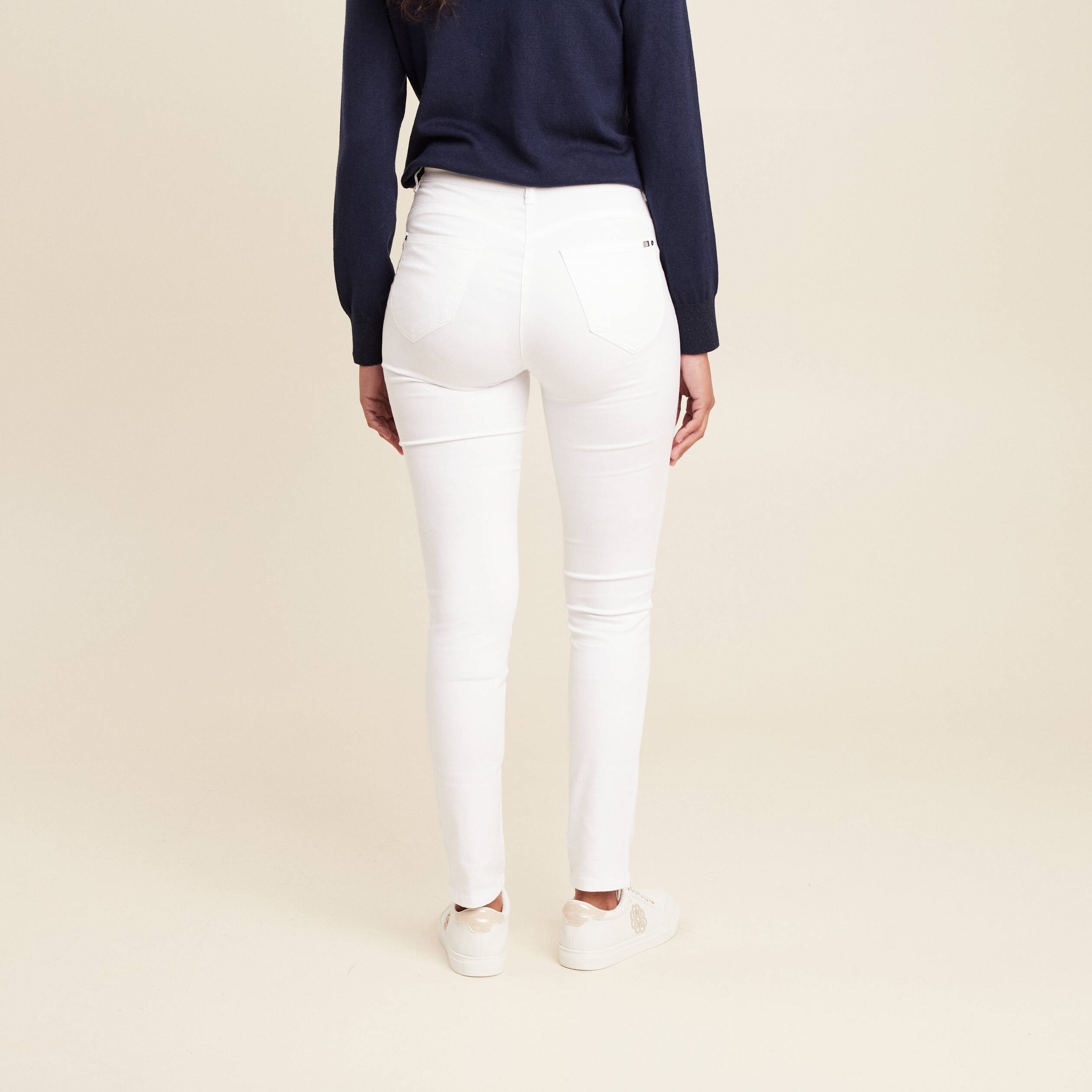 pantalon leger taille standard long blanc femme Pantalon léger taille standard long blanc femme