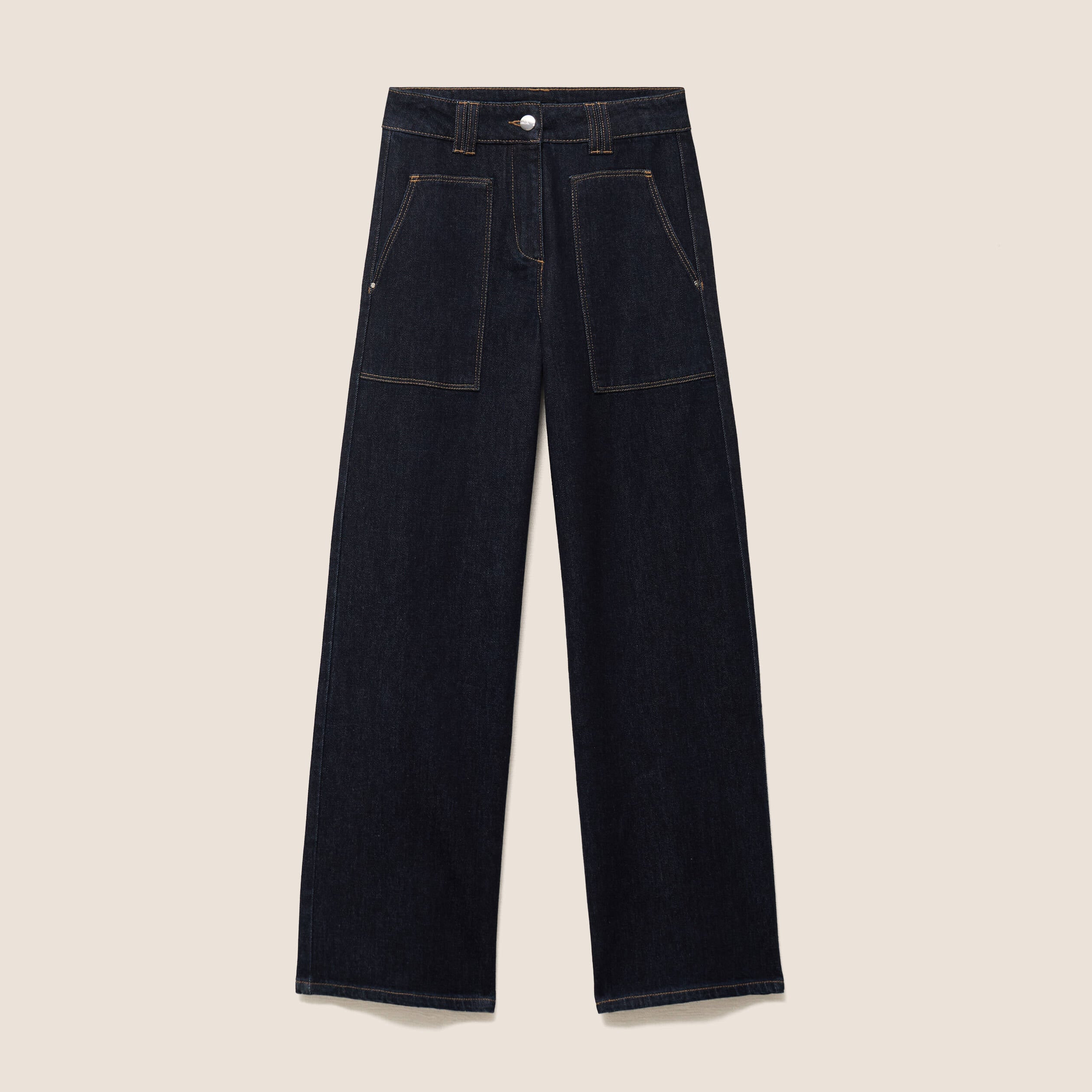 Jean taille haute denim brut femme