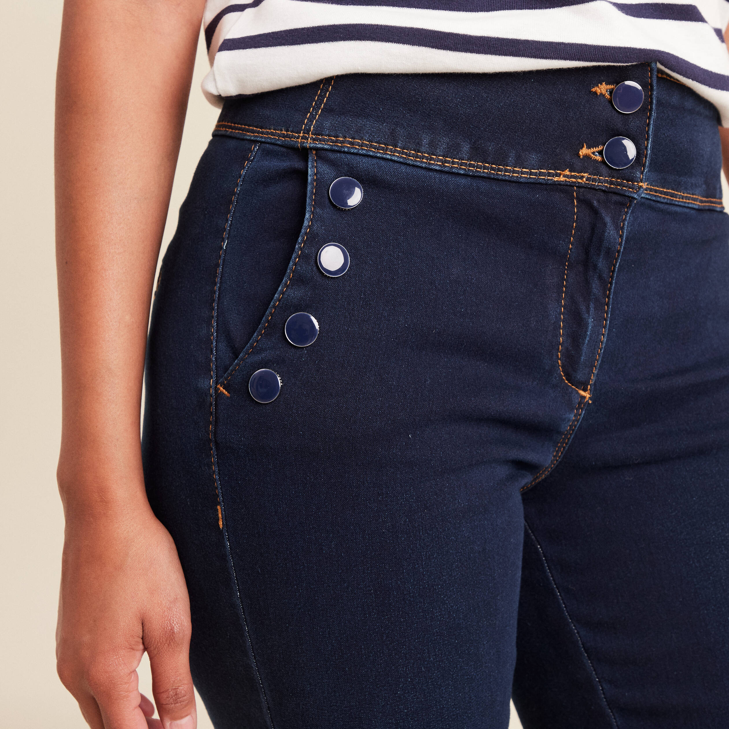 jean bootcut taille haute denim brut femme Jean bootcut taille haute denim brut femme