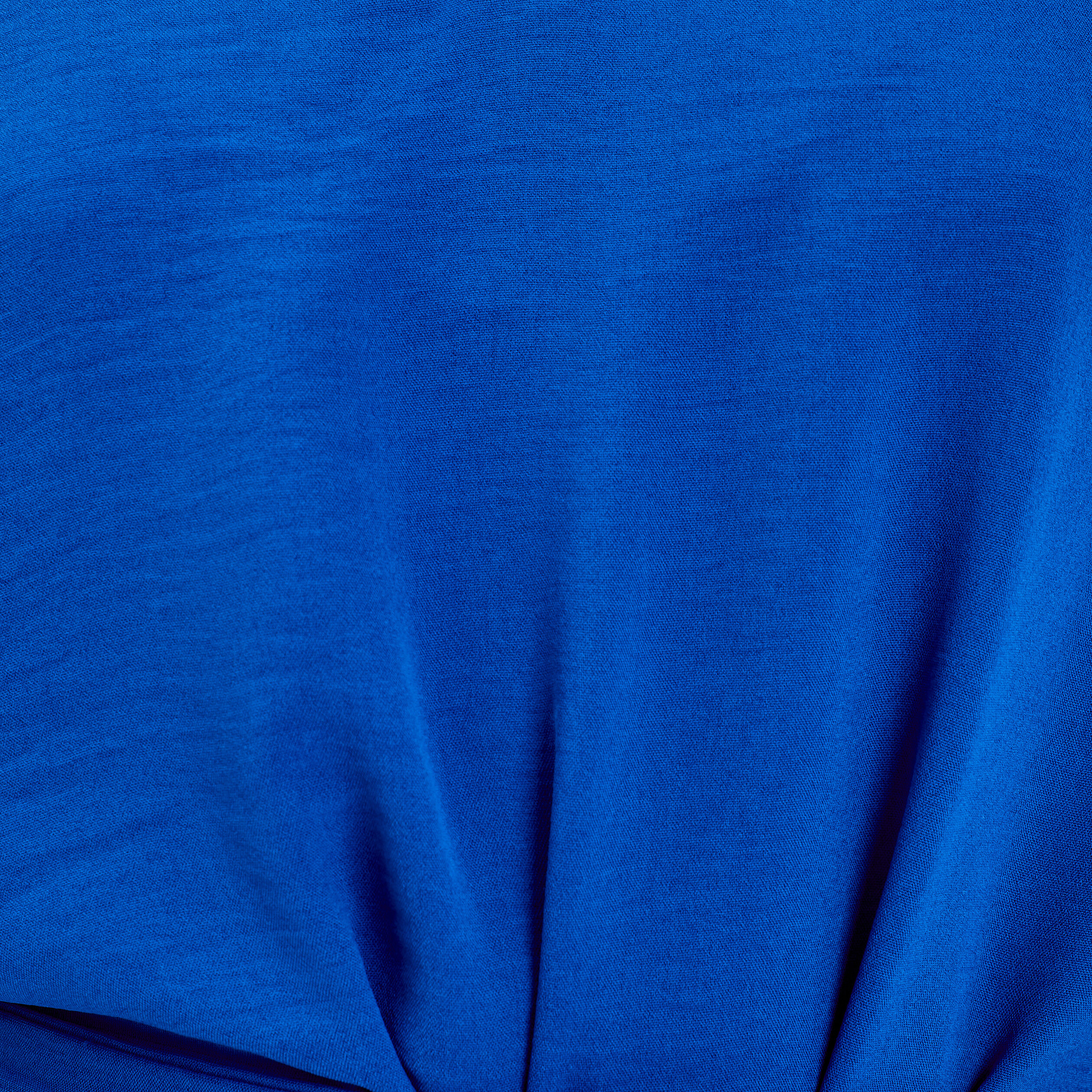 Robe longue droite ceinturée bleu electrique femme