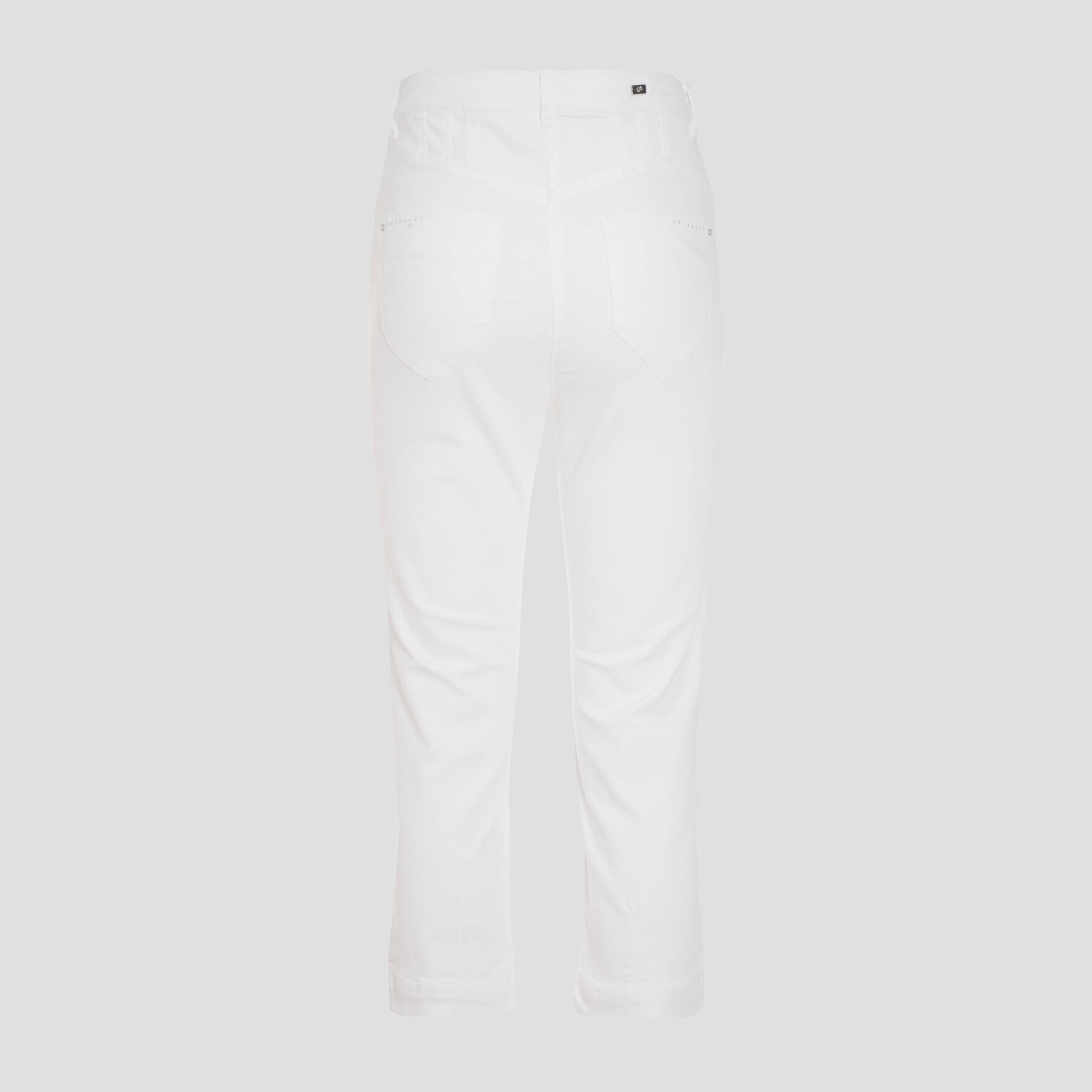 Pantacourt droit taille haute blanc femme