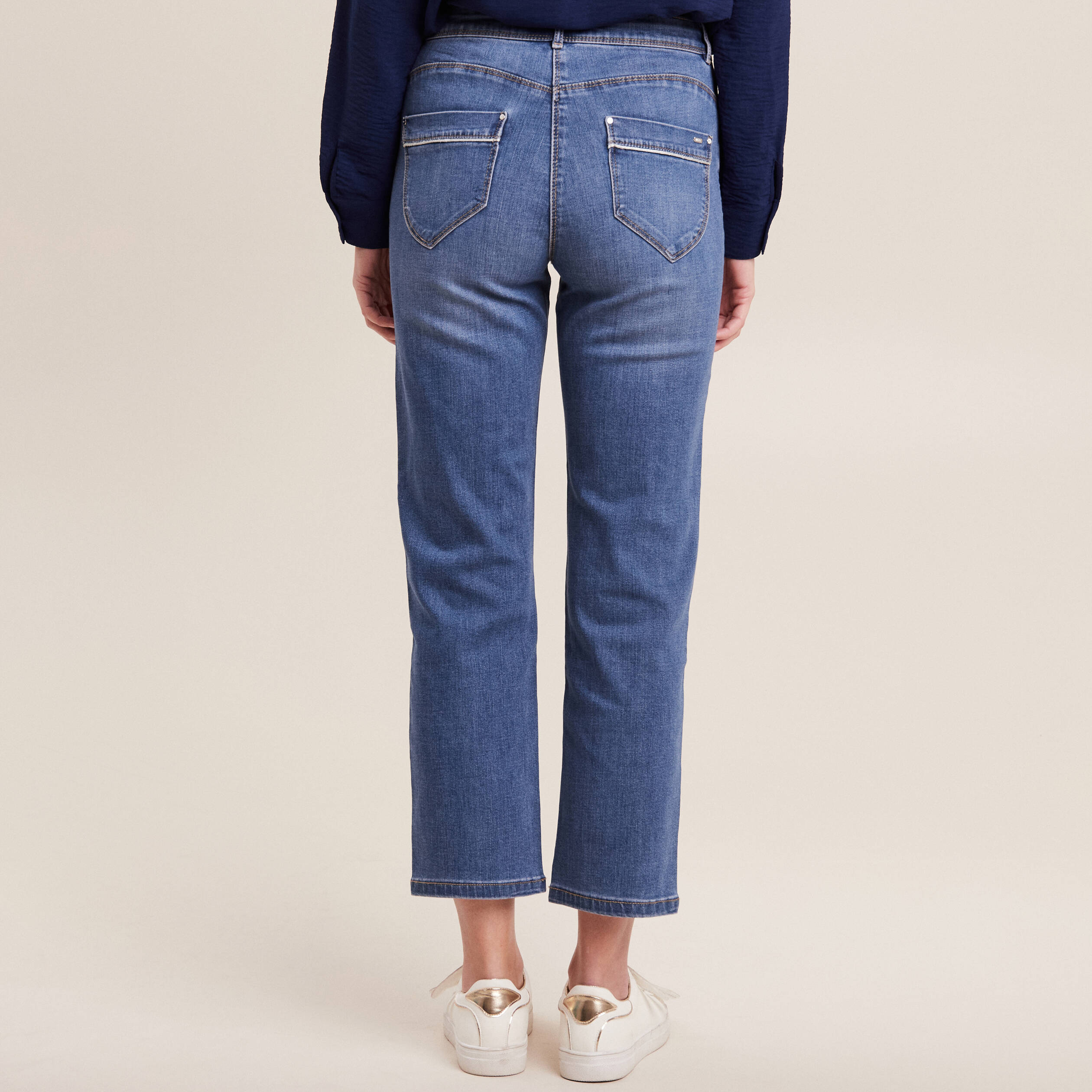 Jean droit 7/8ème denim stone femme