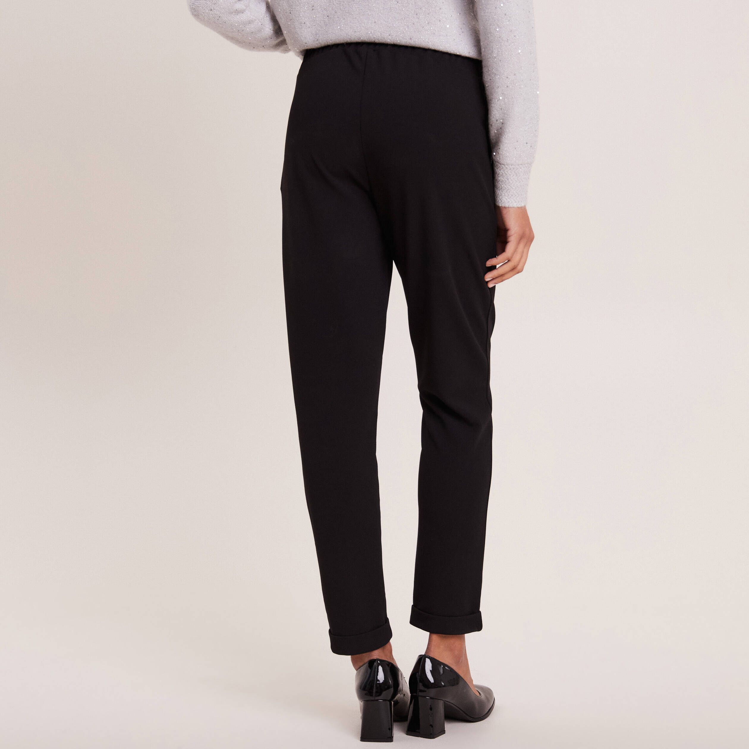 Pantalon chino noir femme