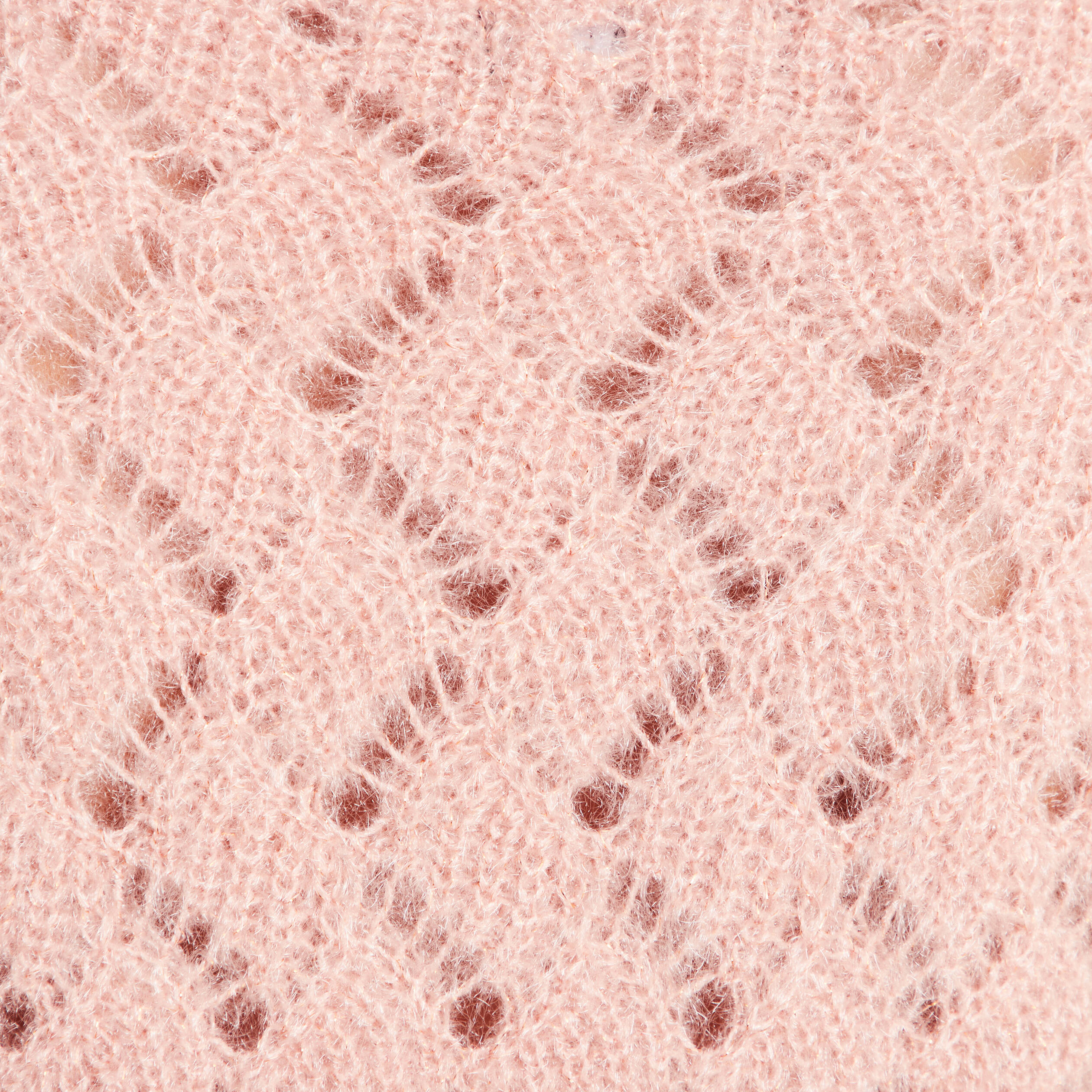Pull manches longues ajouré vieux rose femme