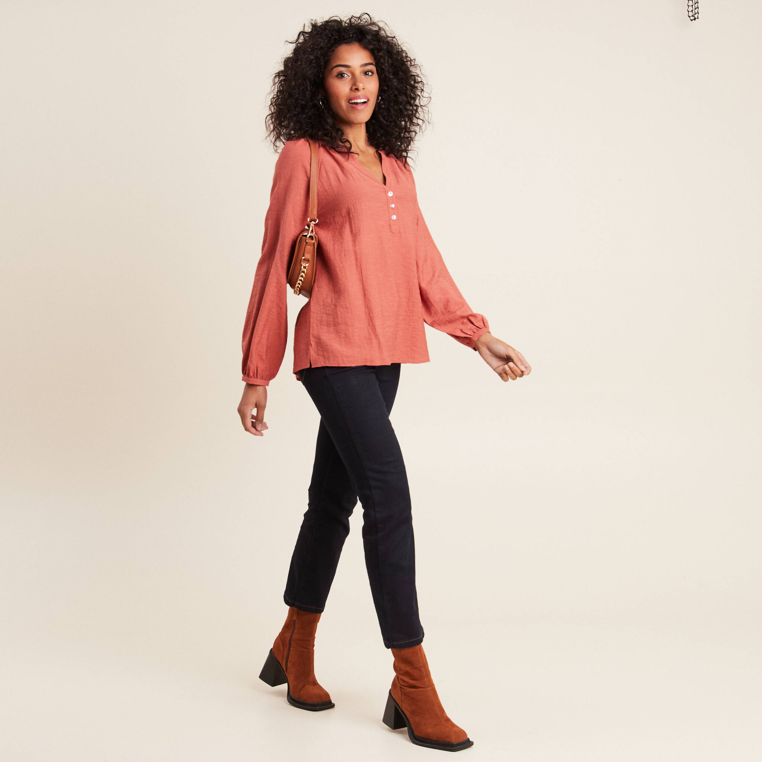 blouse manches longues vieux rose femme Blouse manches longues vieux rose femme