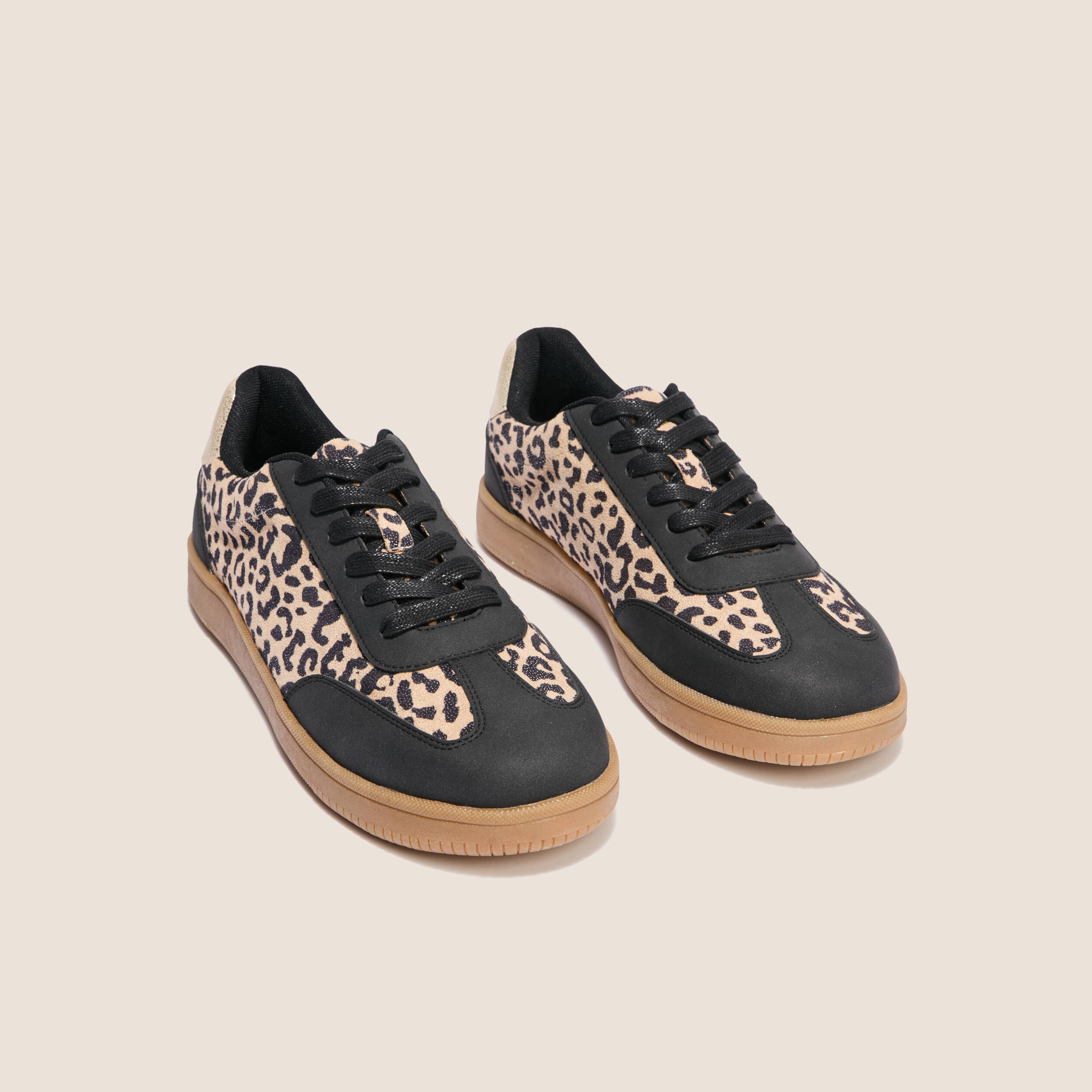 Baskets semelle contrastante beige femme
