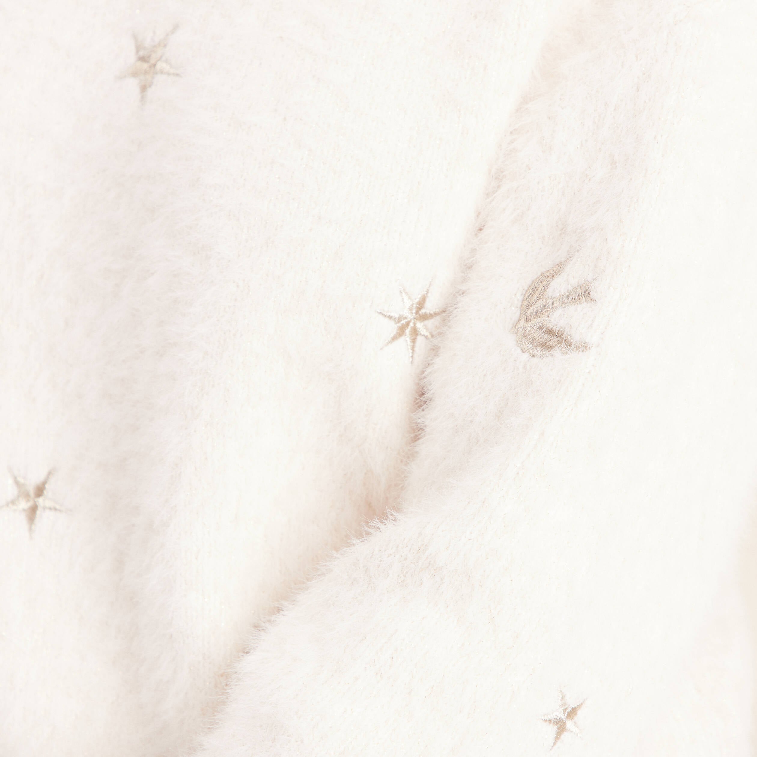 Pull brod&eacute; manches longues ecru femme