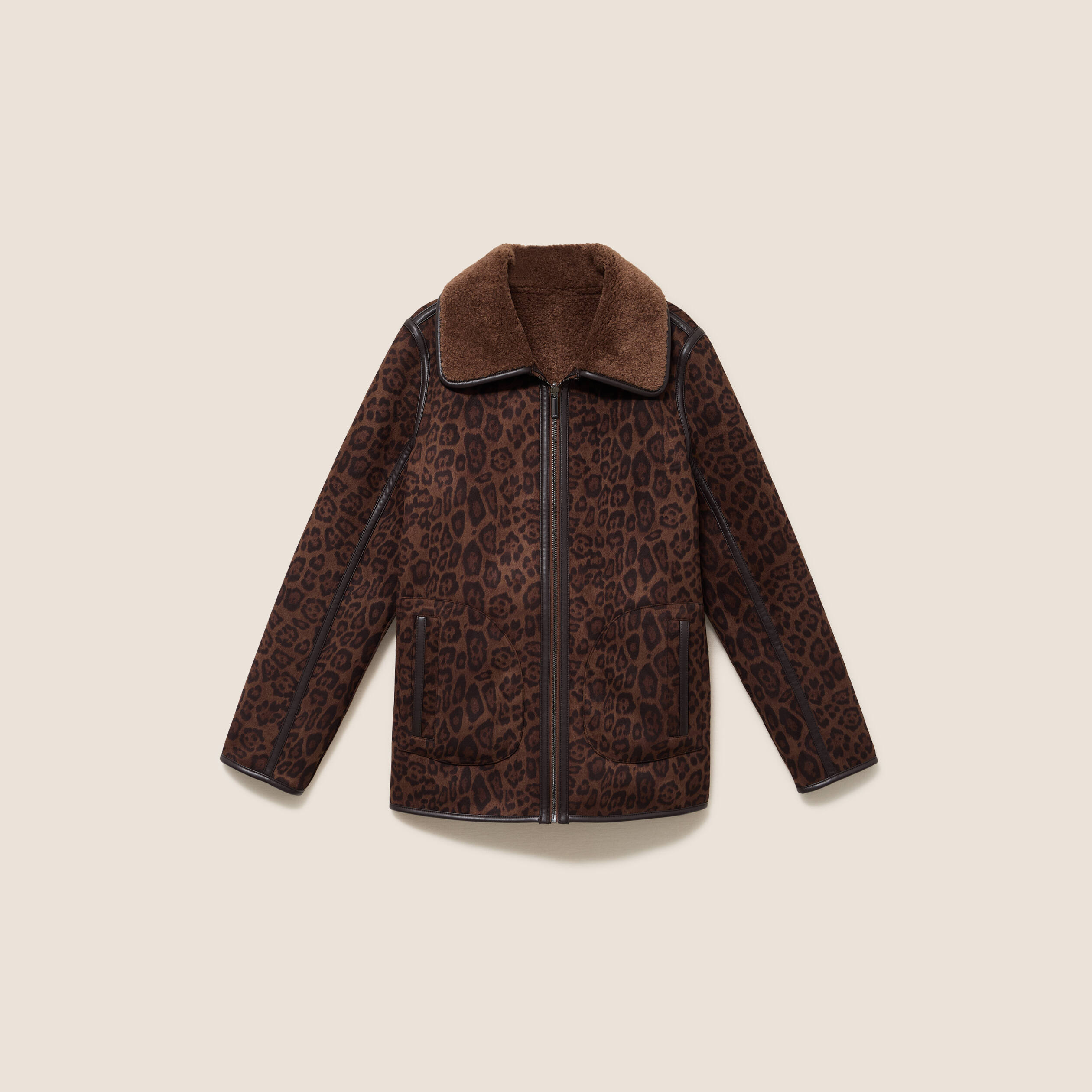 Manteau r&eacute;versible marron femme