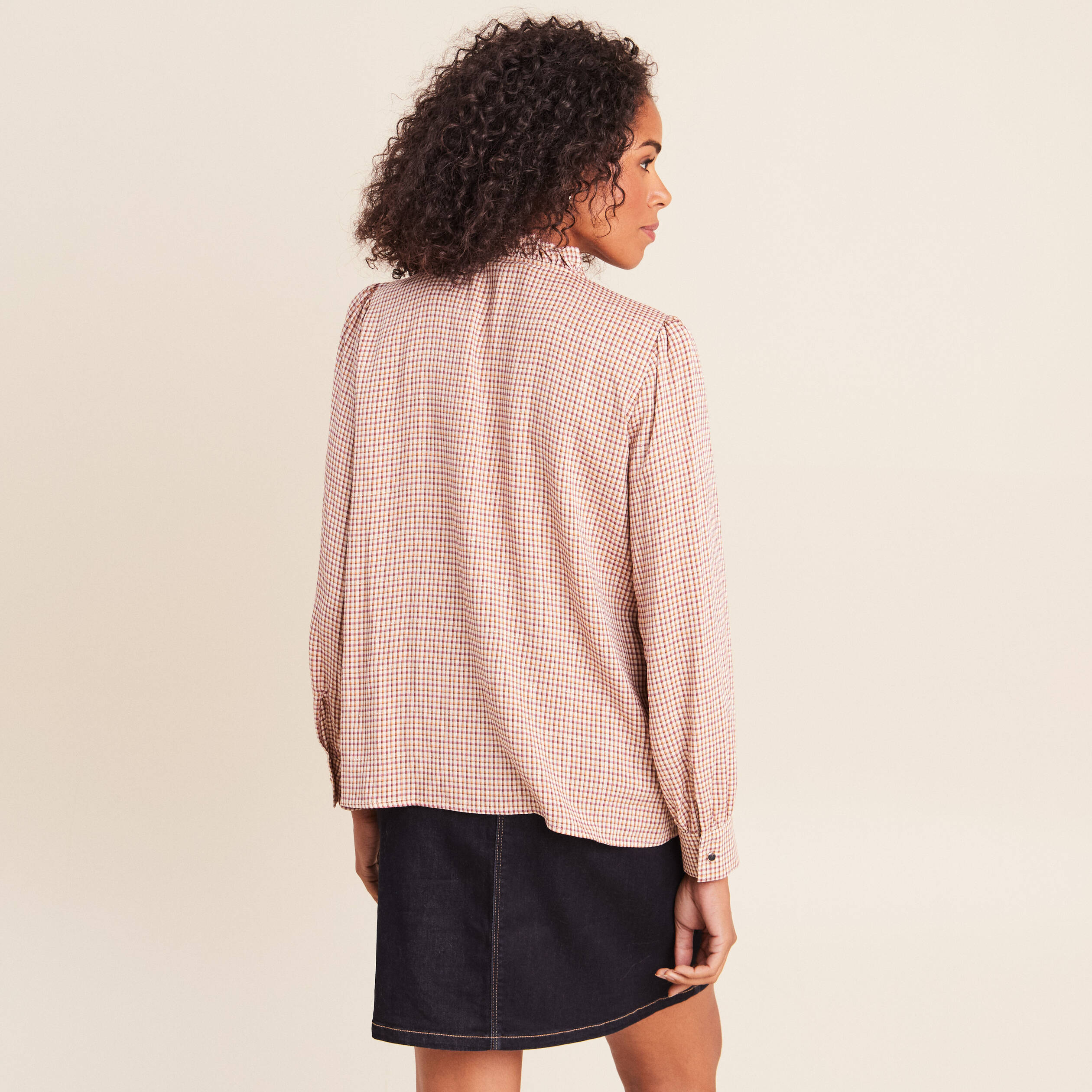 Chemise fluide manches longues rose femme