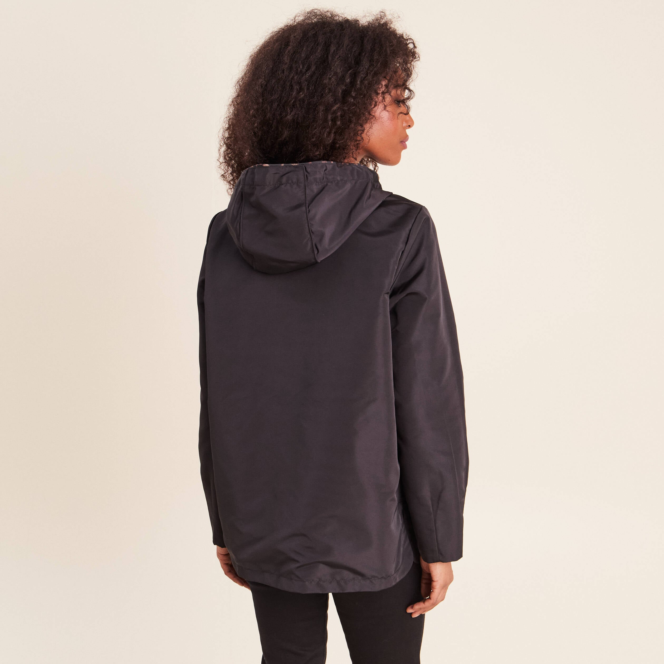 Parka cintr&eacute;e r&eacute;versible &agrave; capuche marron femme