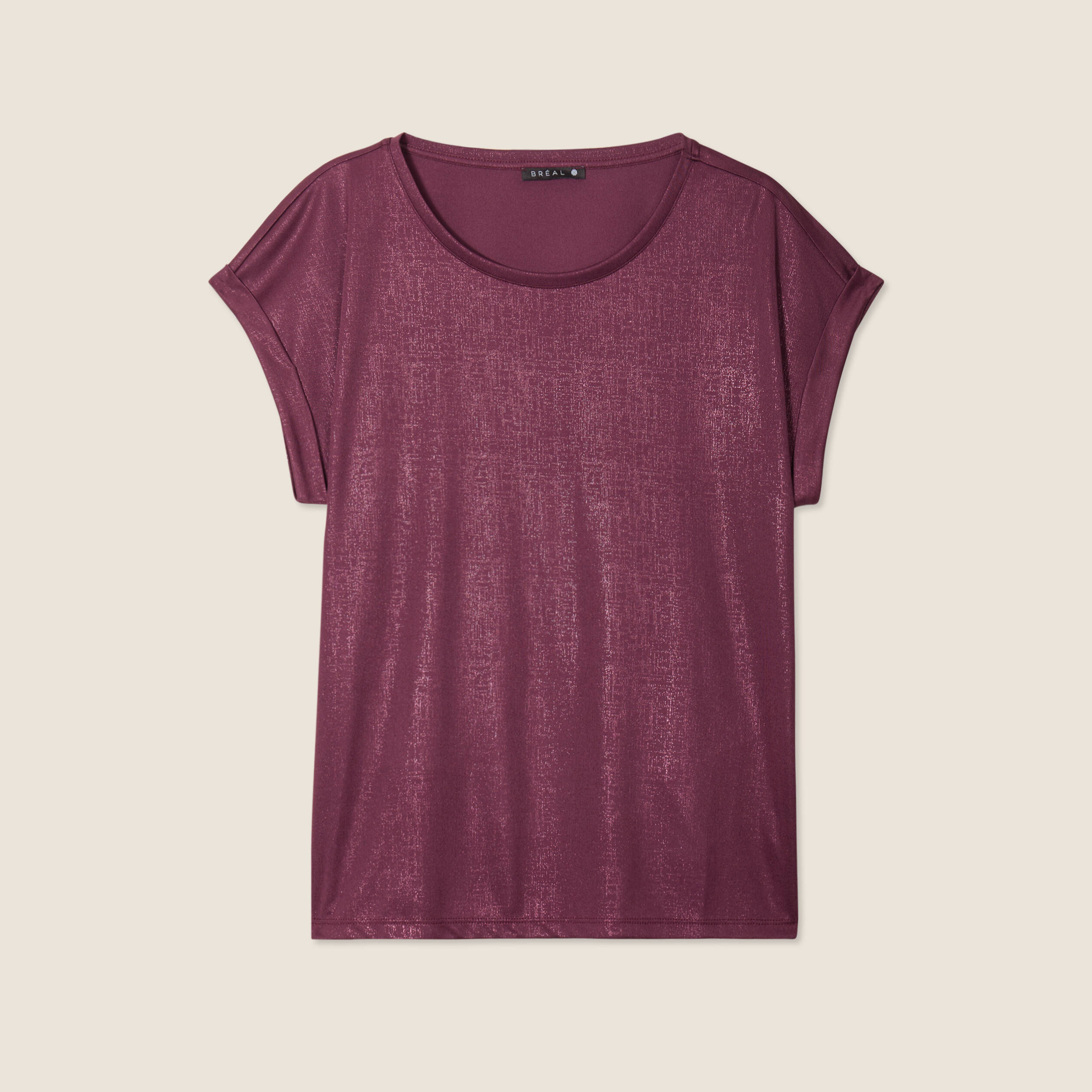 T shirt manches courtes prune femme Breal