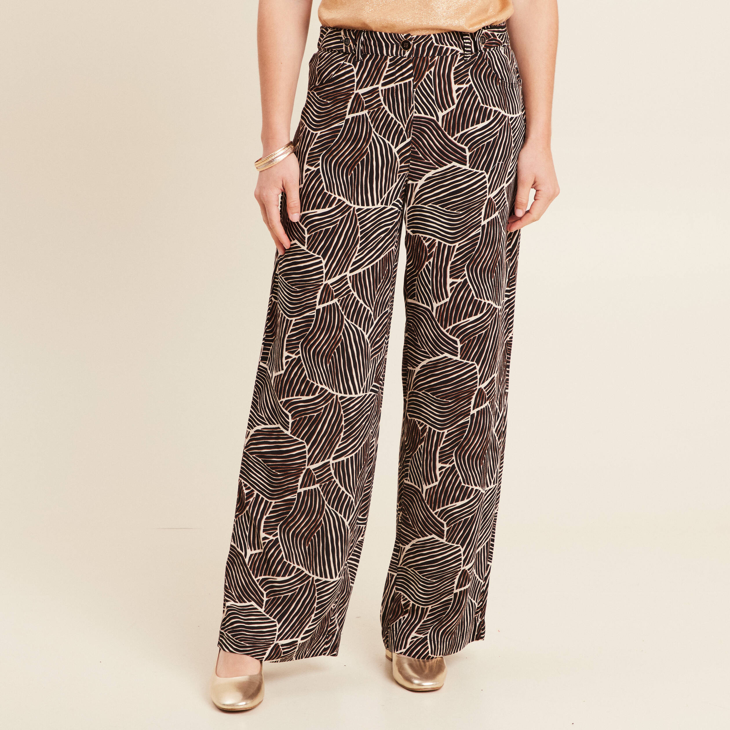 pantalon large taille haute noir femme Pantalon large taille haute noir femme