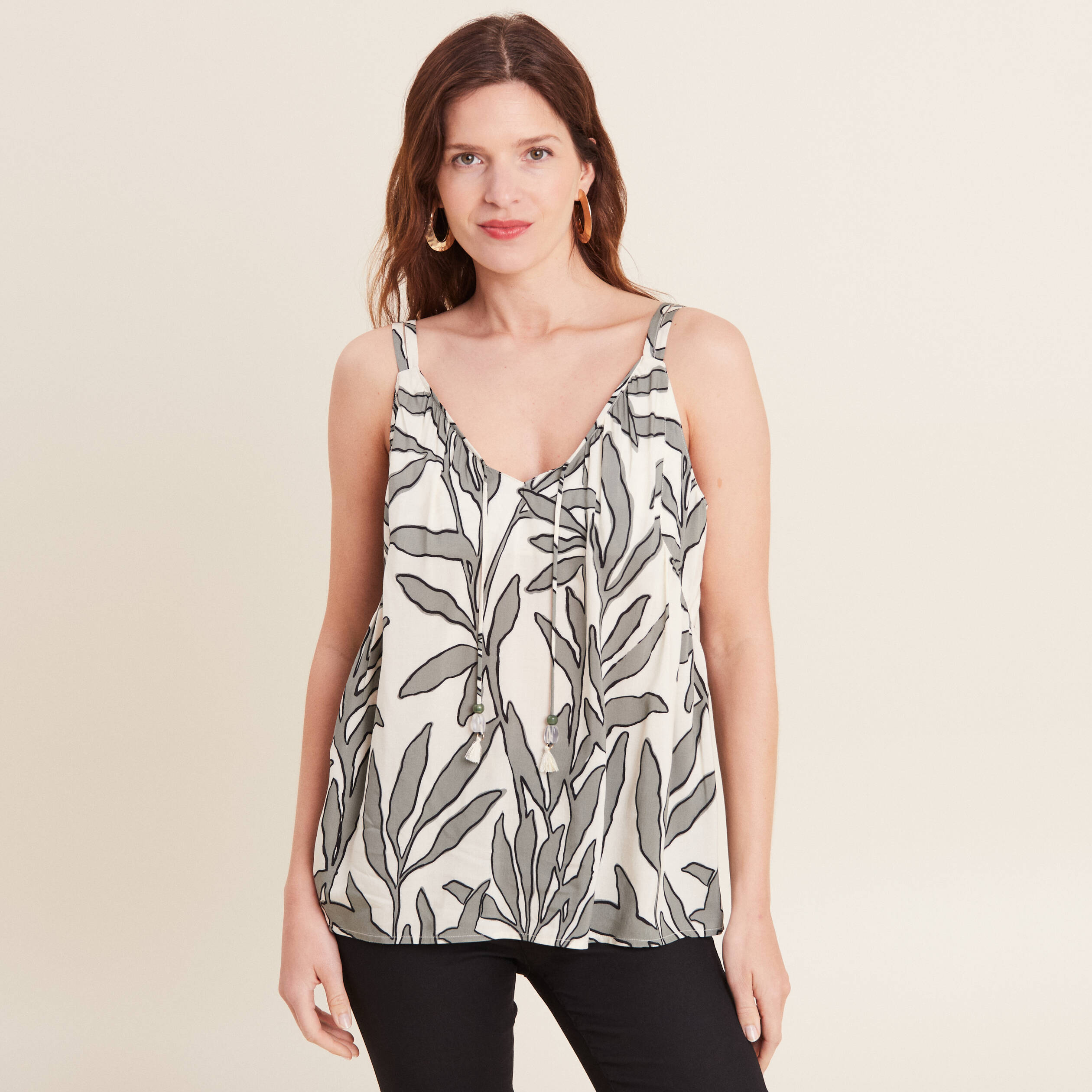 Blouse bretelles fines vert femme