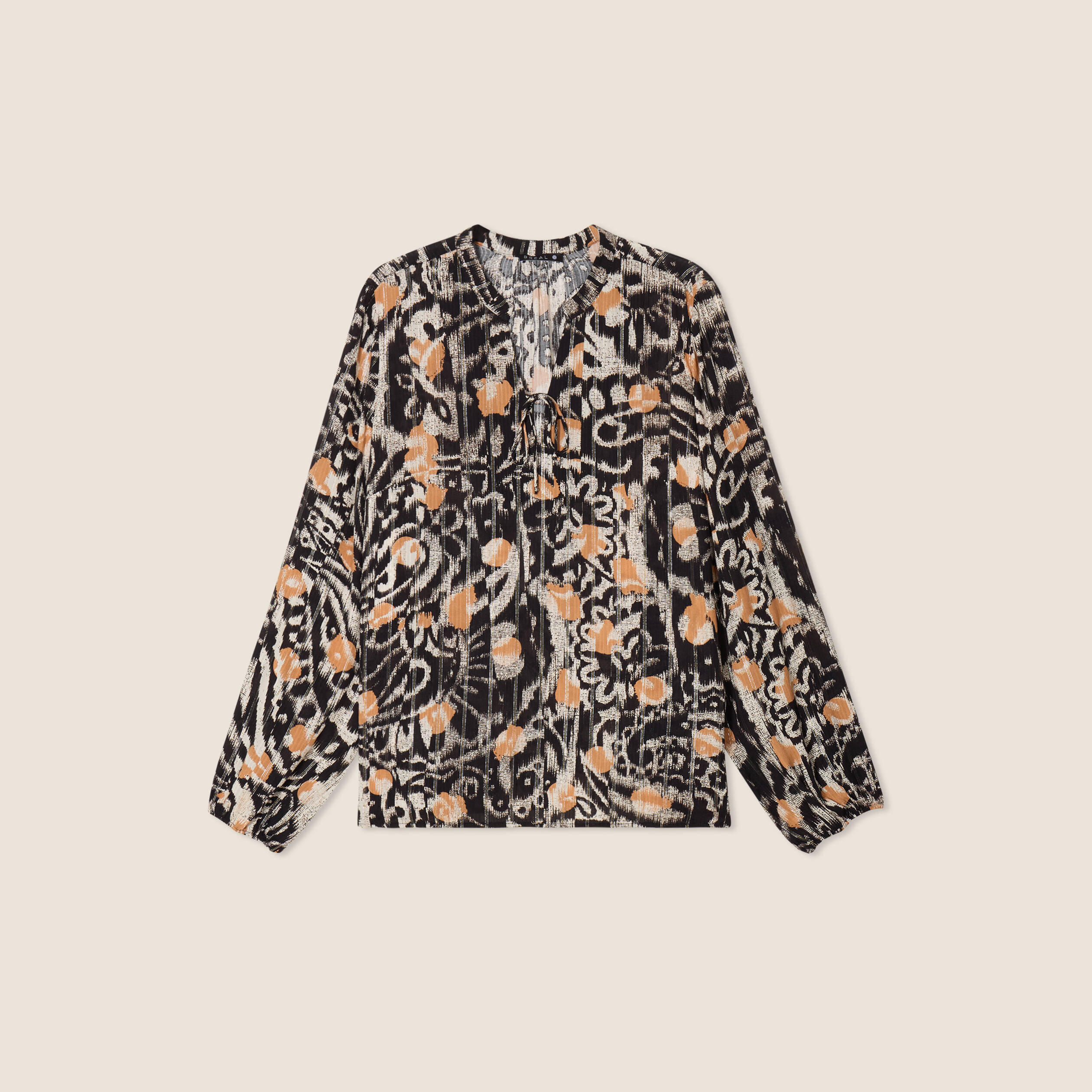 Blouse manches longues marron clair femme