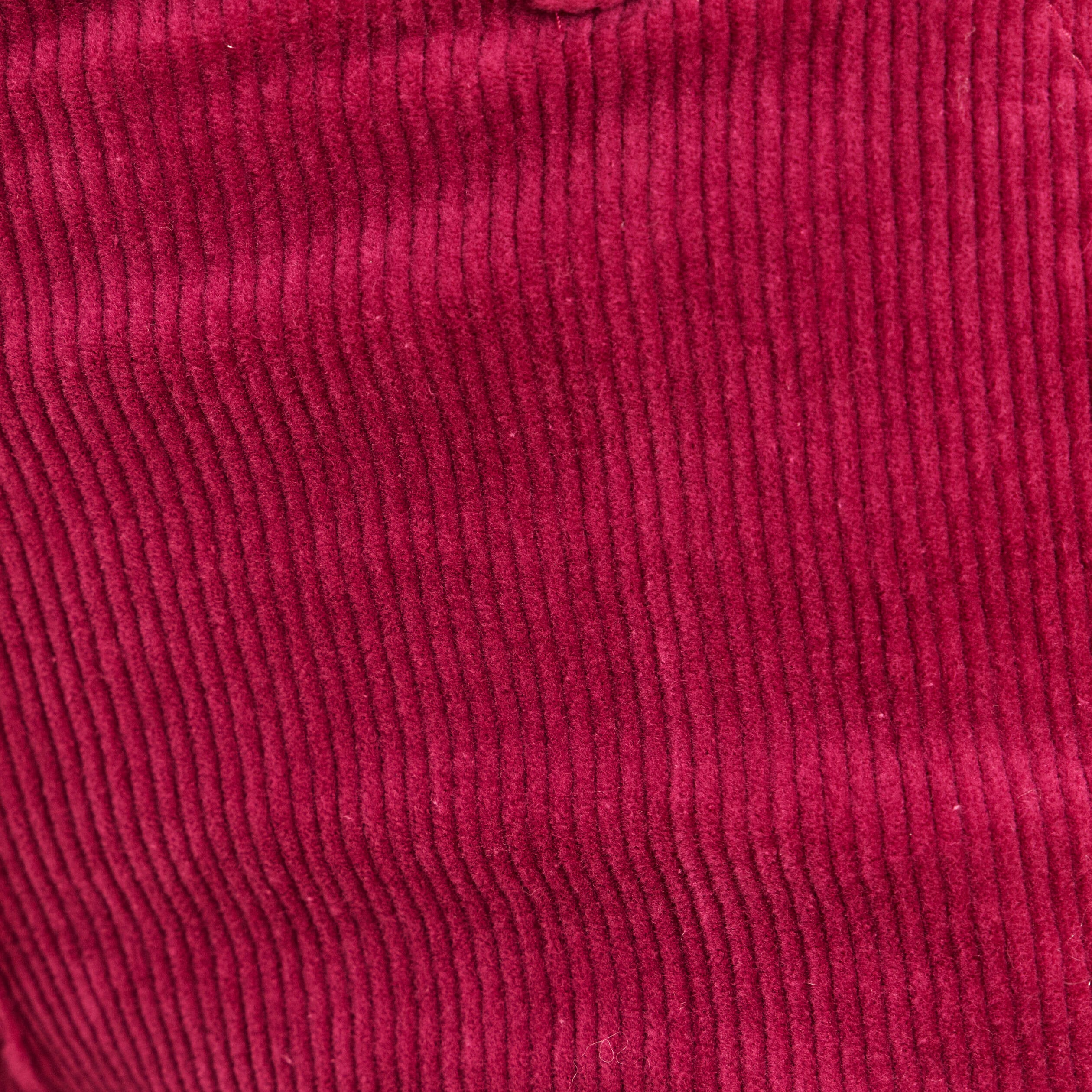Pantalon large velours c&ocirc;tel&eacute; rouge fonc&eacute; femme
