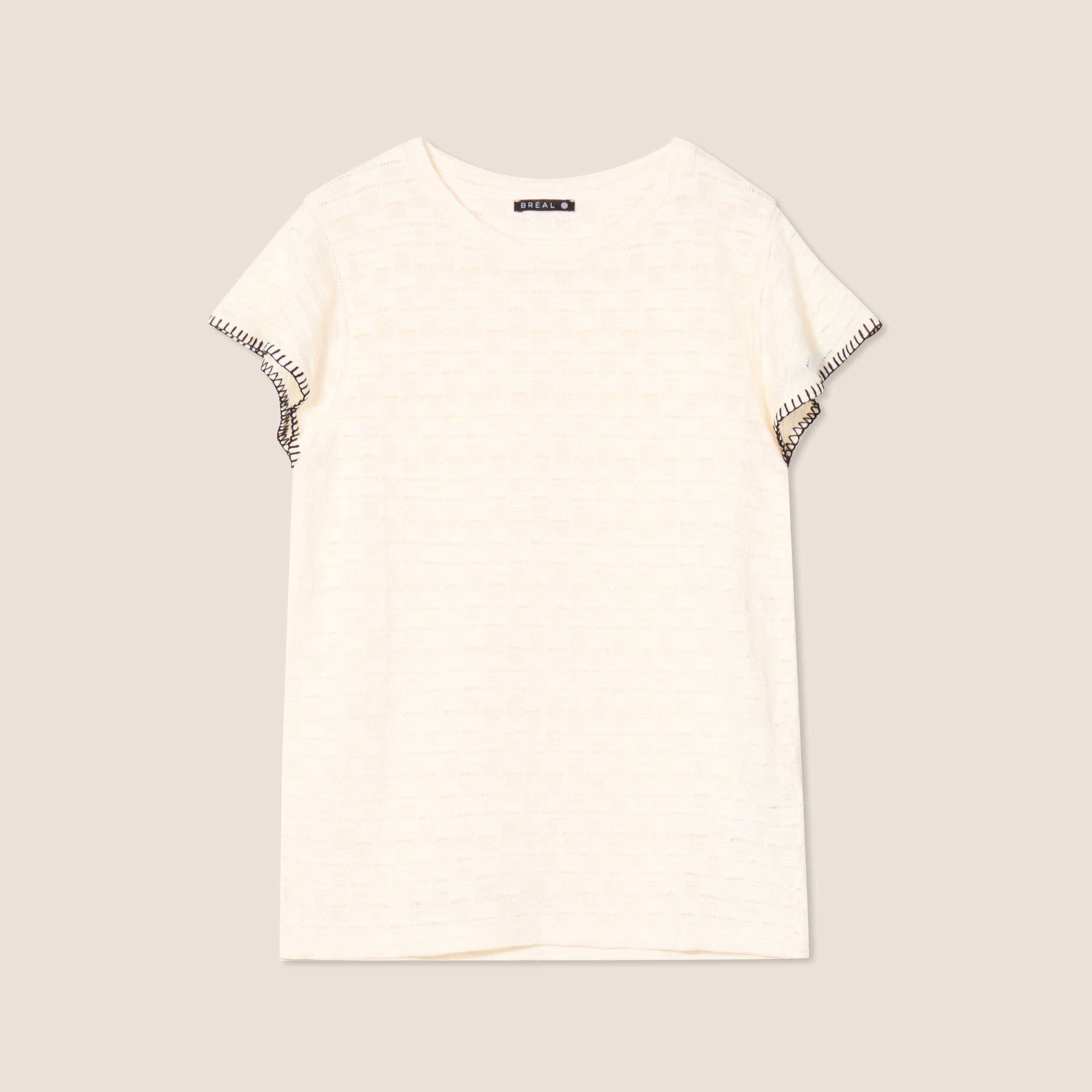 T-shirt manches courtes ecru femme