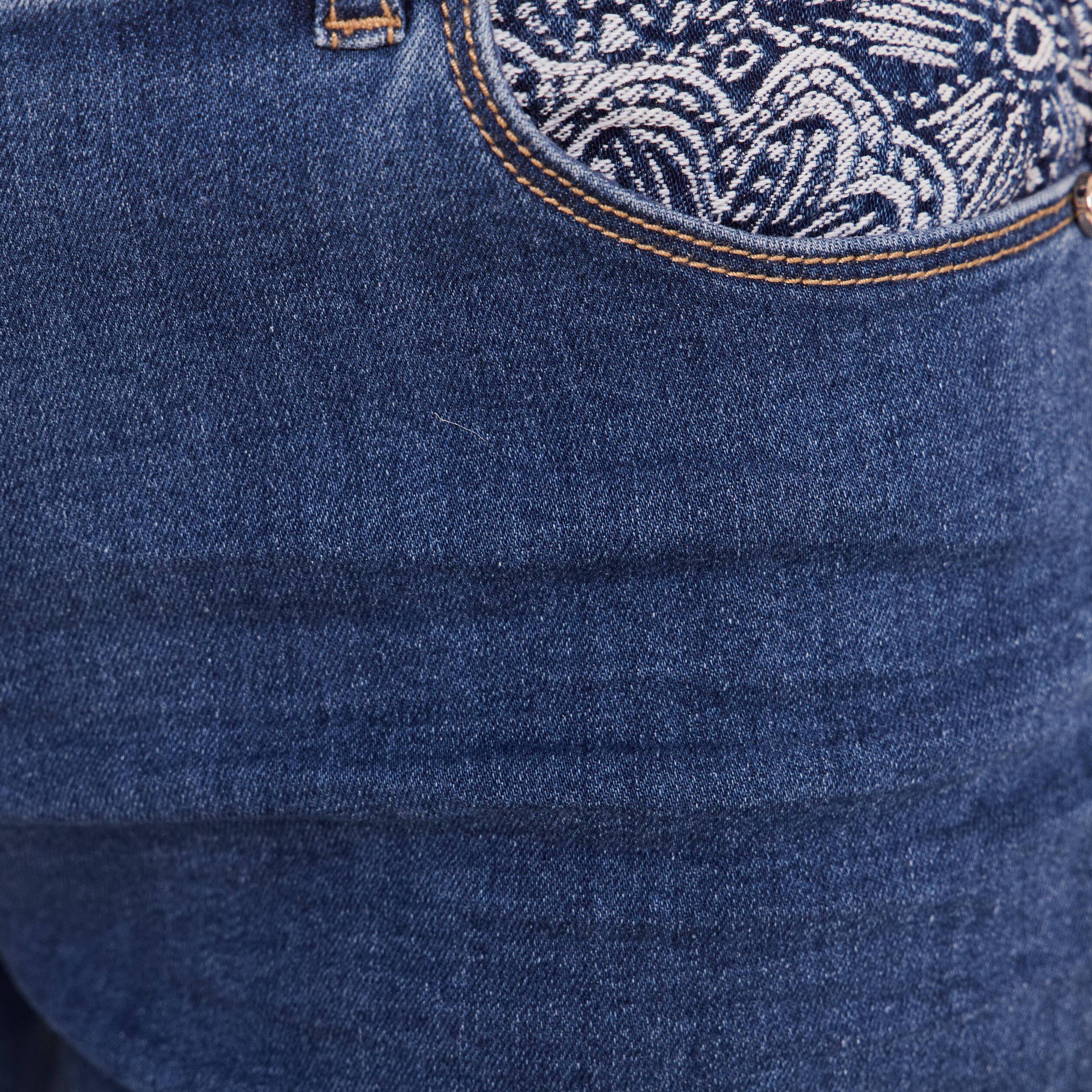 Jean ajust&eacute; 7/8&egrave;me taille bascul&eacute;e denim stone femme