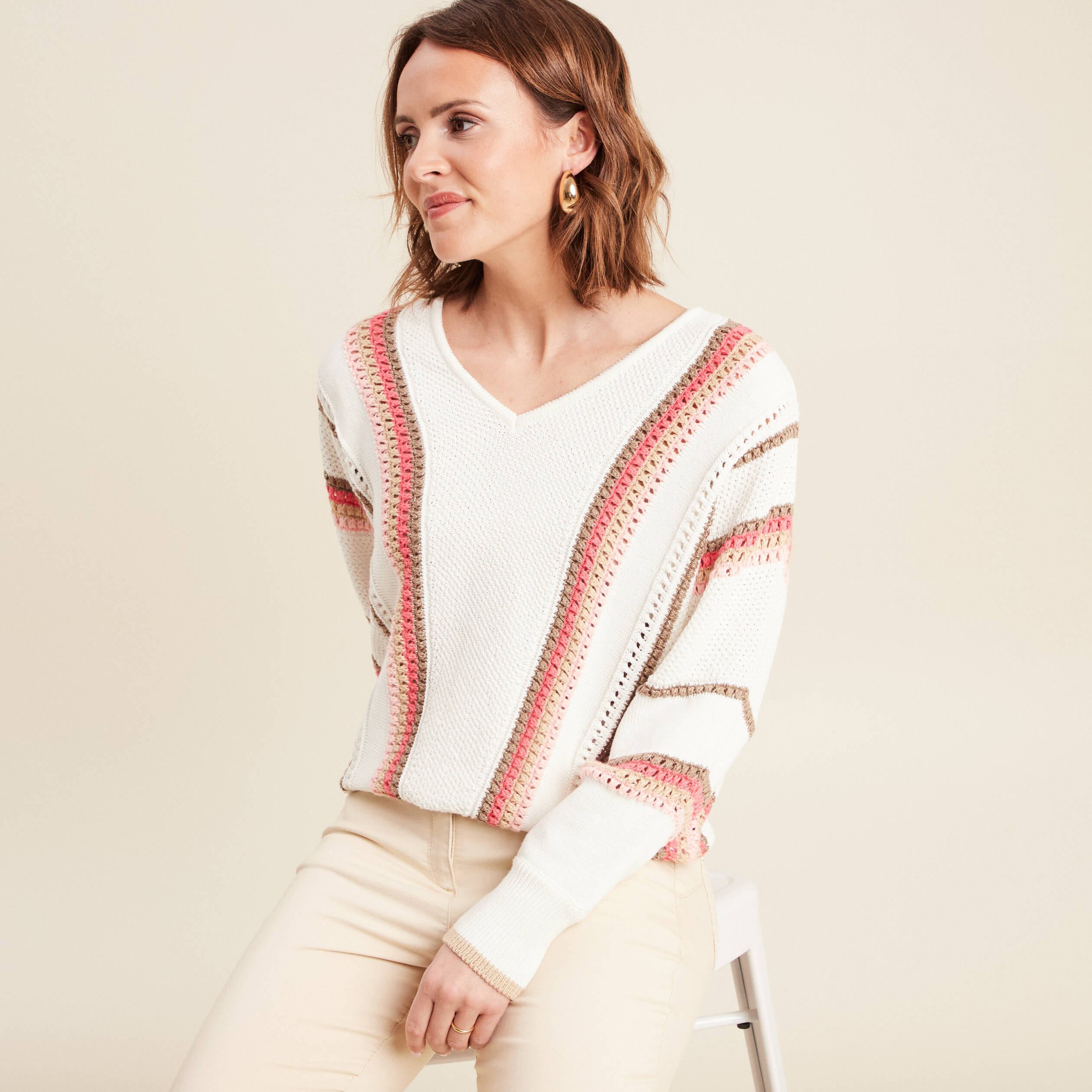 pull manches longues ecru femme Pull manches longues ecru femme