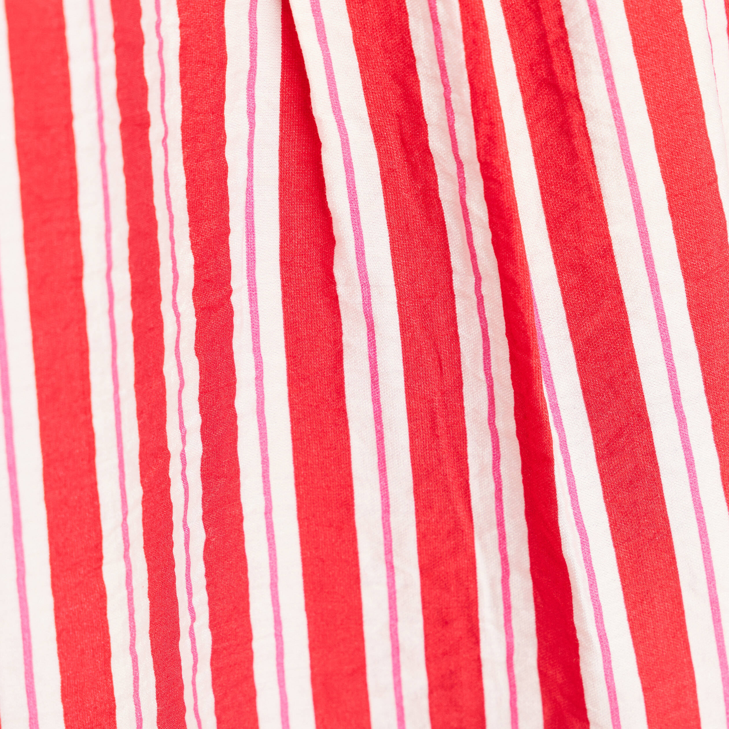 Chemise droite longue fluide col chemise rouge femme