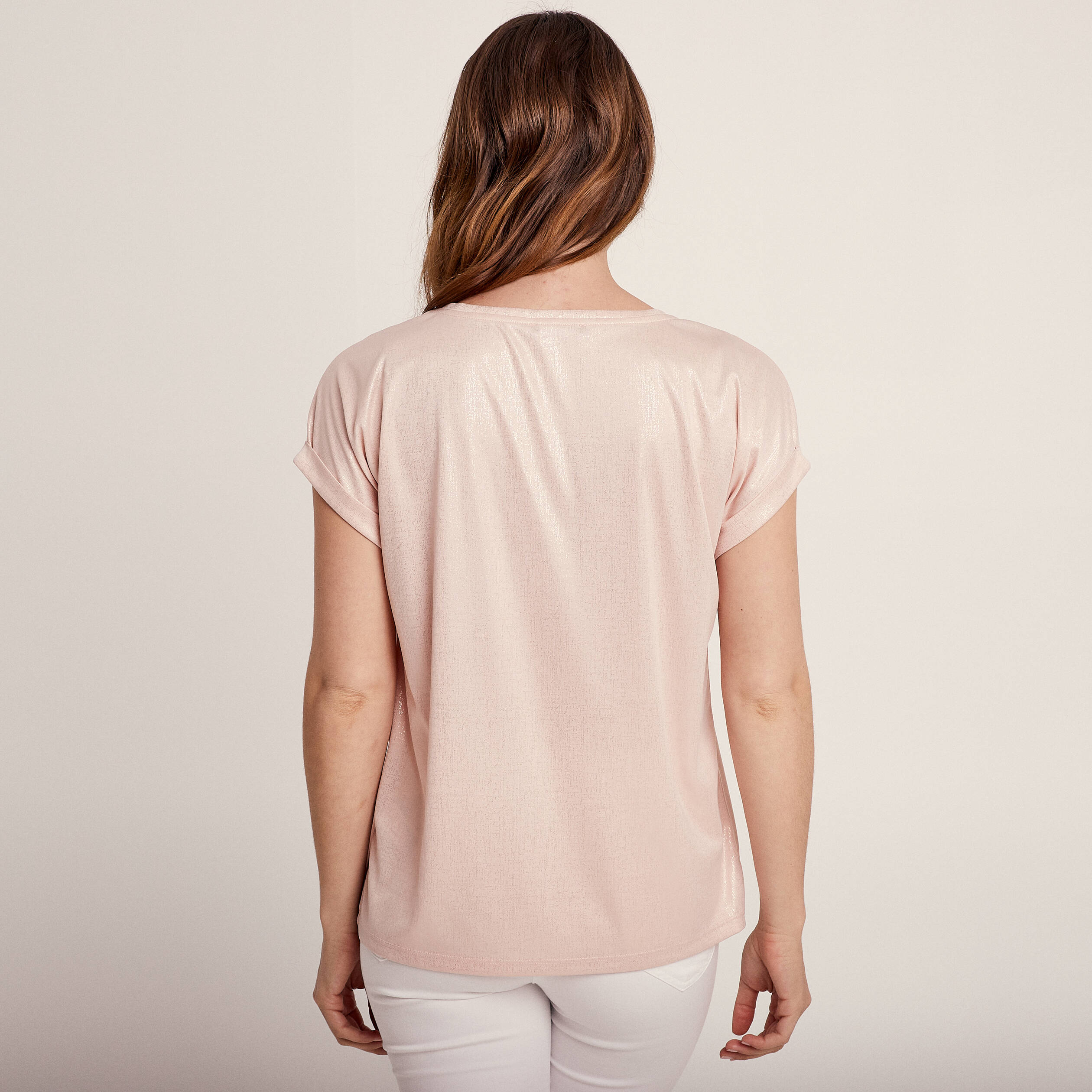 T-shirt manches courtes vieux rose femme