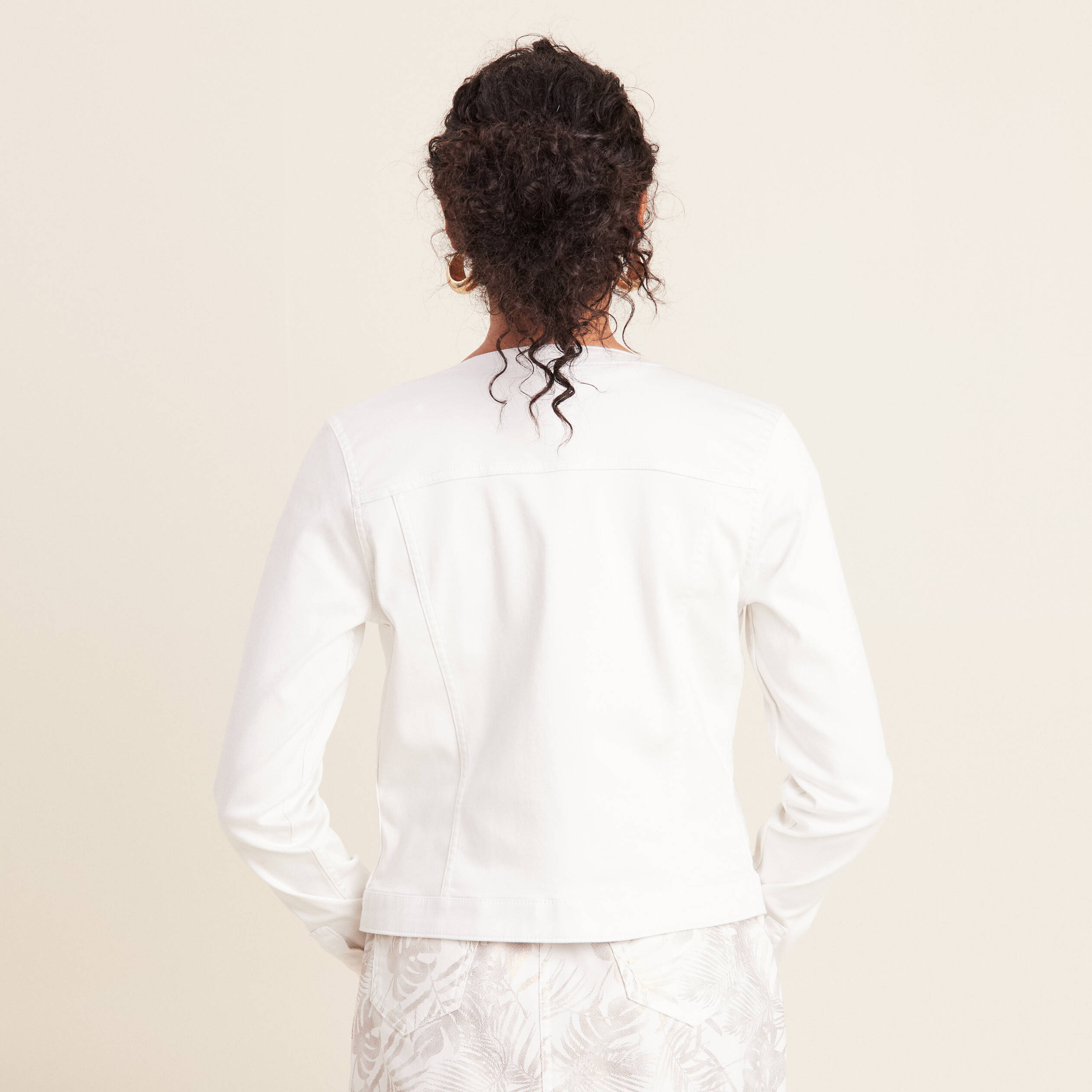 Veste réversible boutonnée ivoire femme