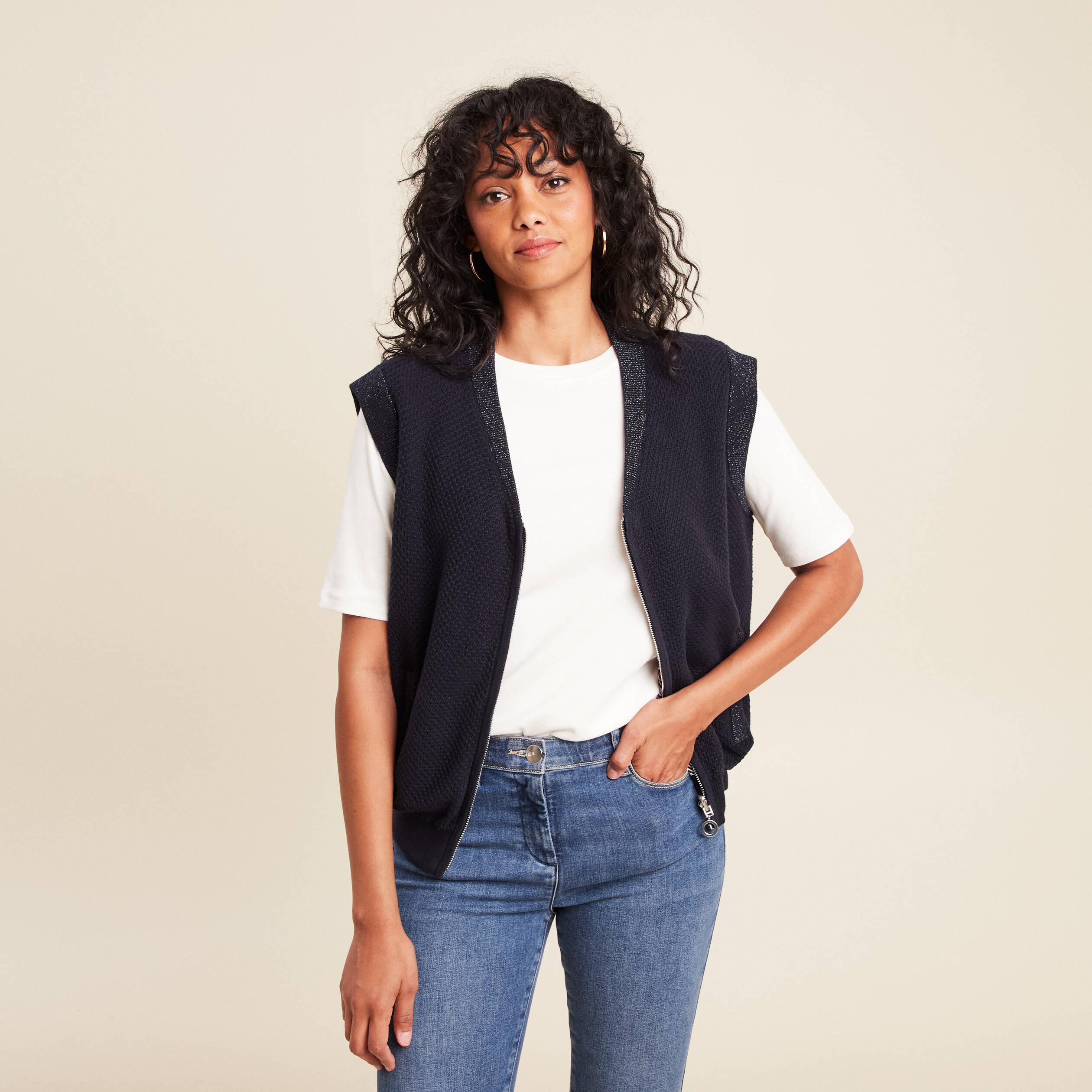 gilet reversible sans manches en coton multicolore femme gilet réversible sans manches en coton multicolore femme