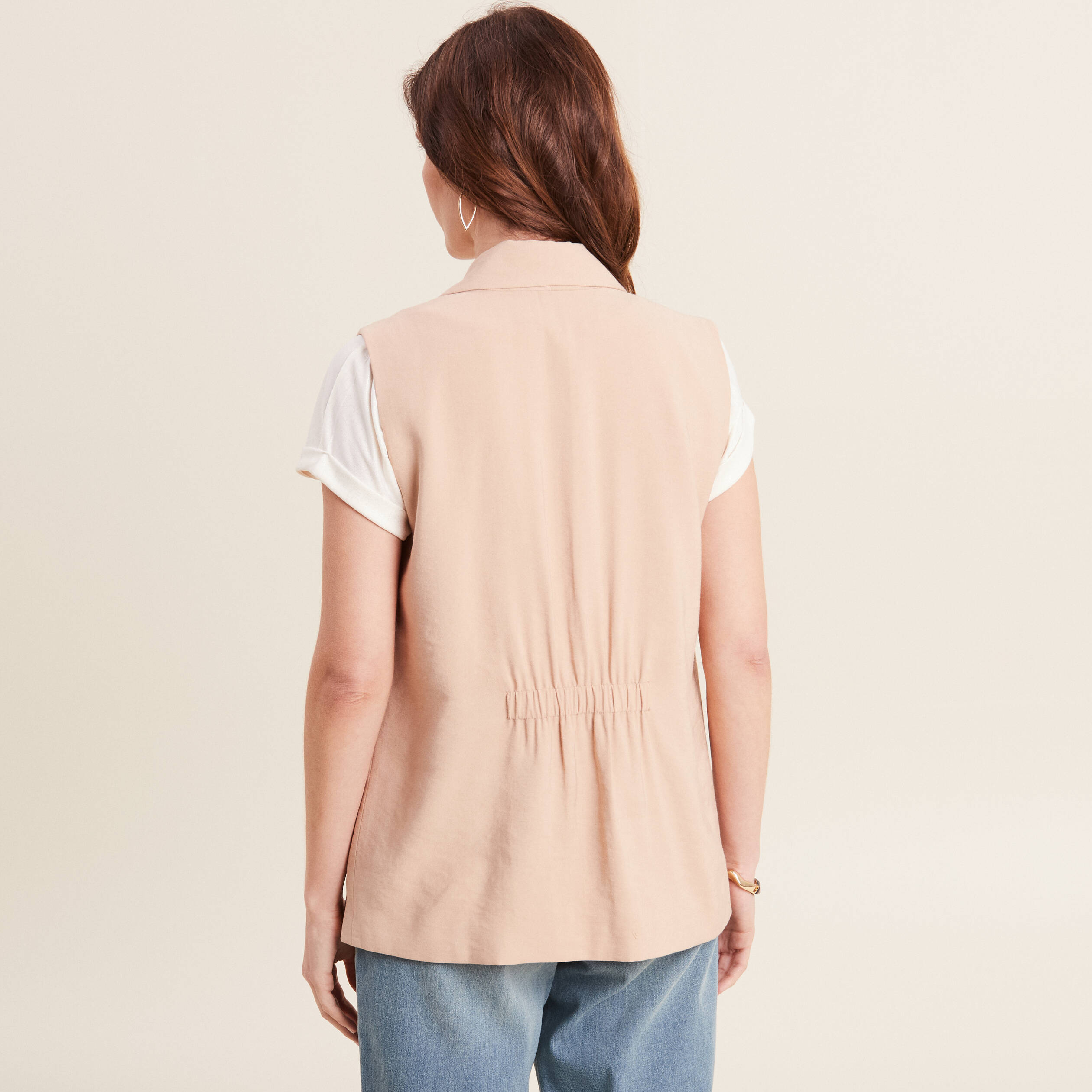 veste tailleur sans manches beige femme Veste tailleur sans manches beige femme