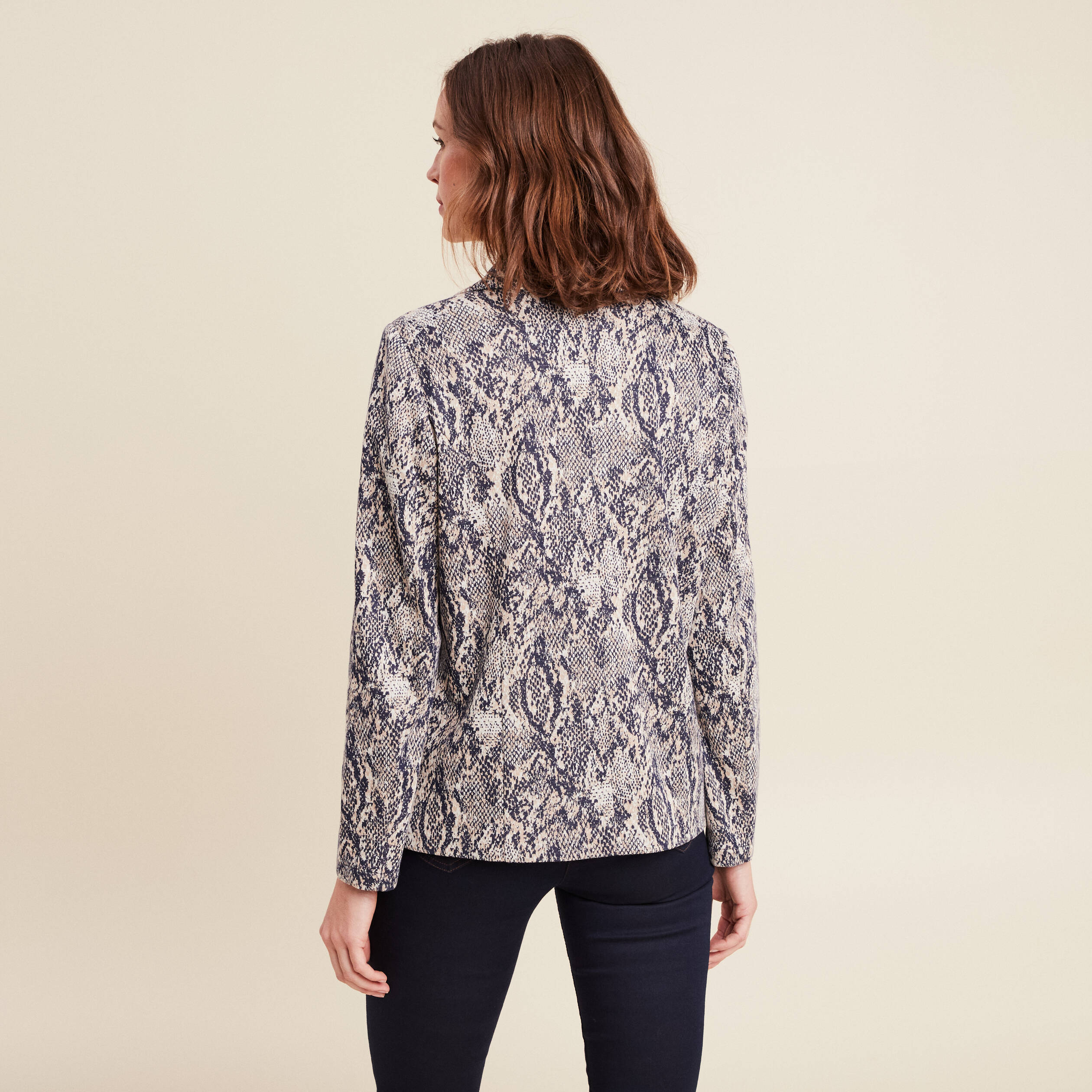 veste cintree col chale beige femme Veste cintrée col châle beige femme