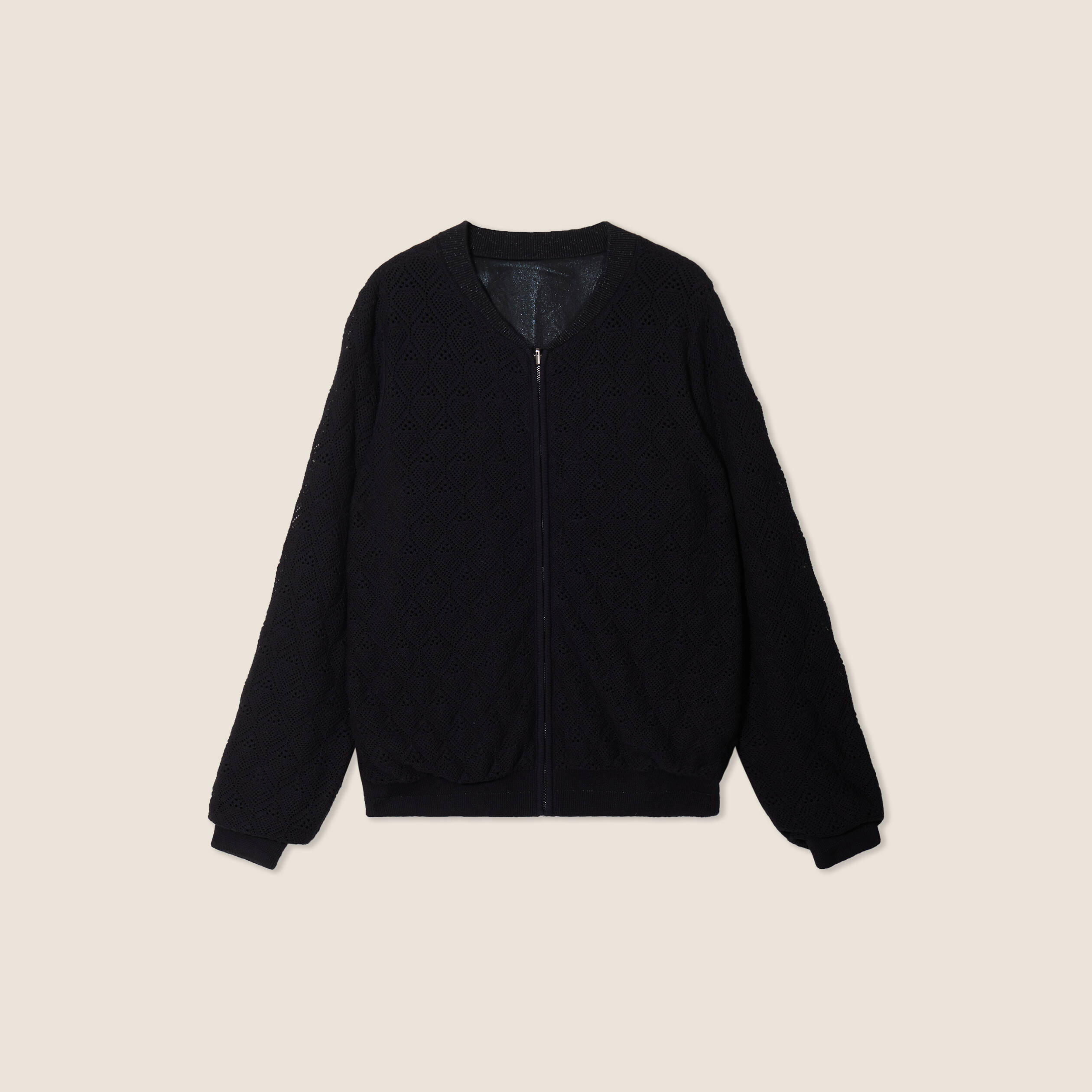 Gilet réversible ajouré noir femme