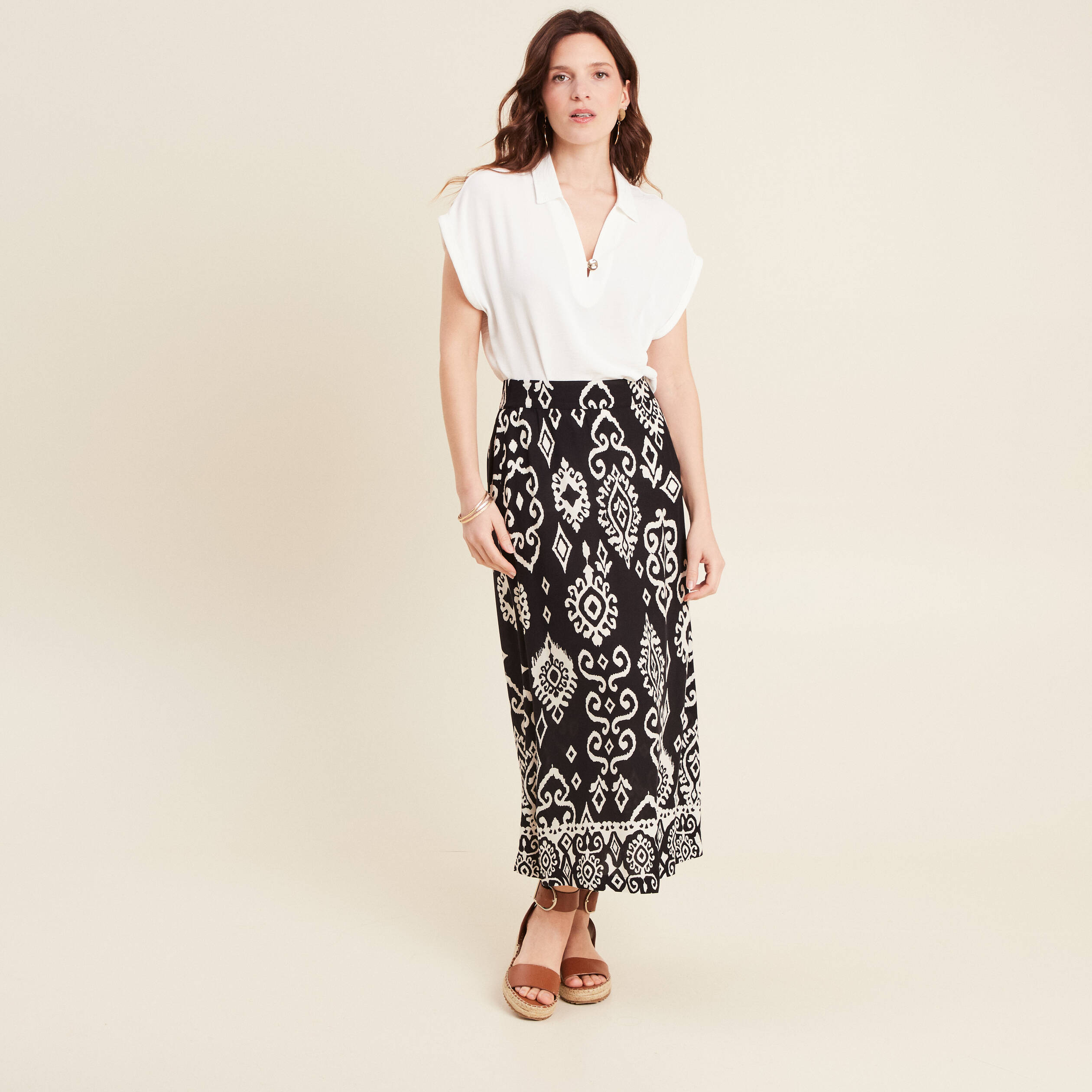 Jupe fluide taille standard noir femme
