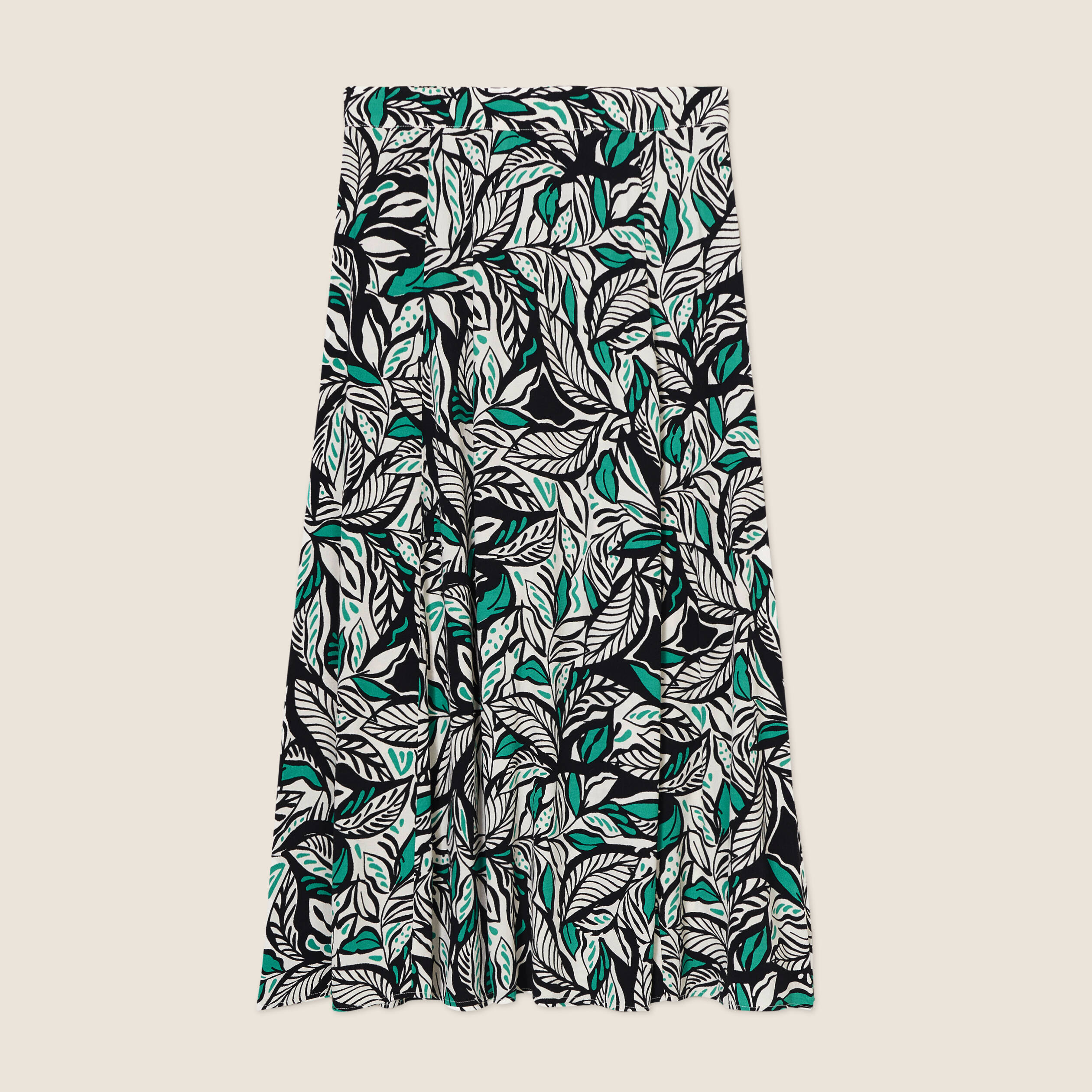 Jupe longue &eacute;vas&eacute;e vert femme